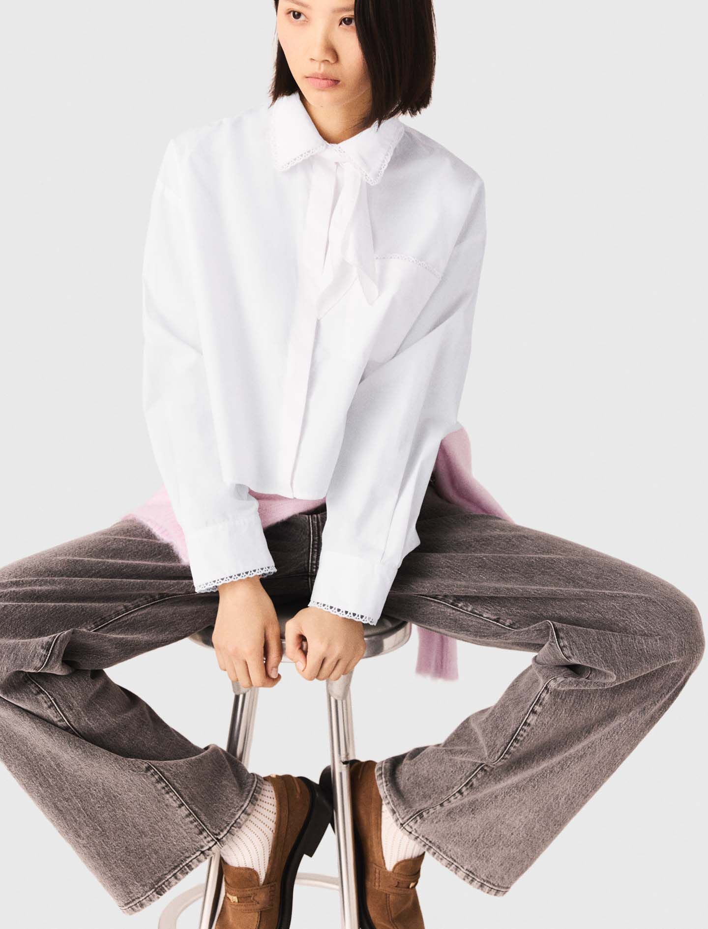 Maje Crochet collar shirt
