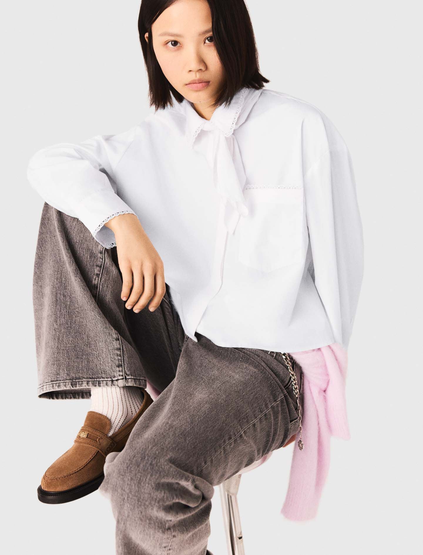 Maje Crochet collar shirt