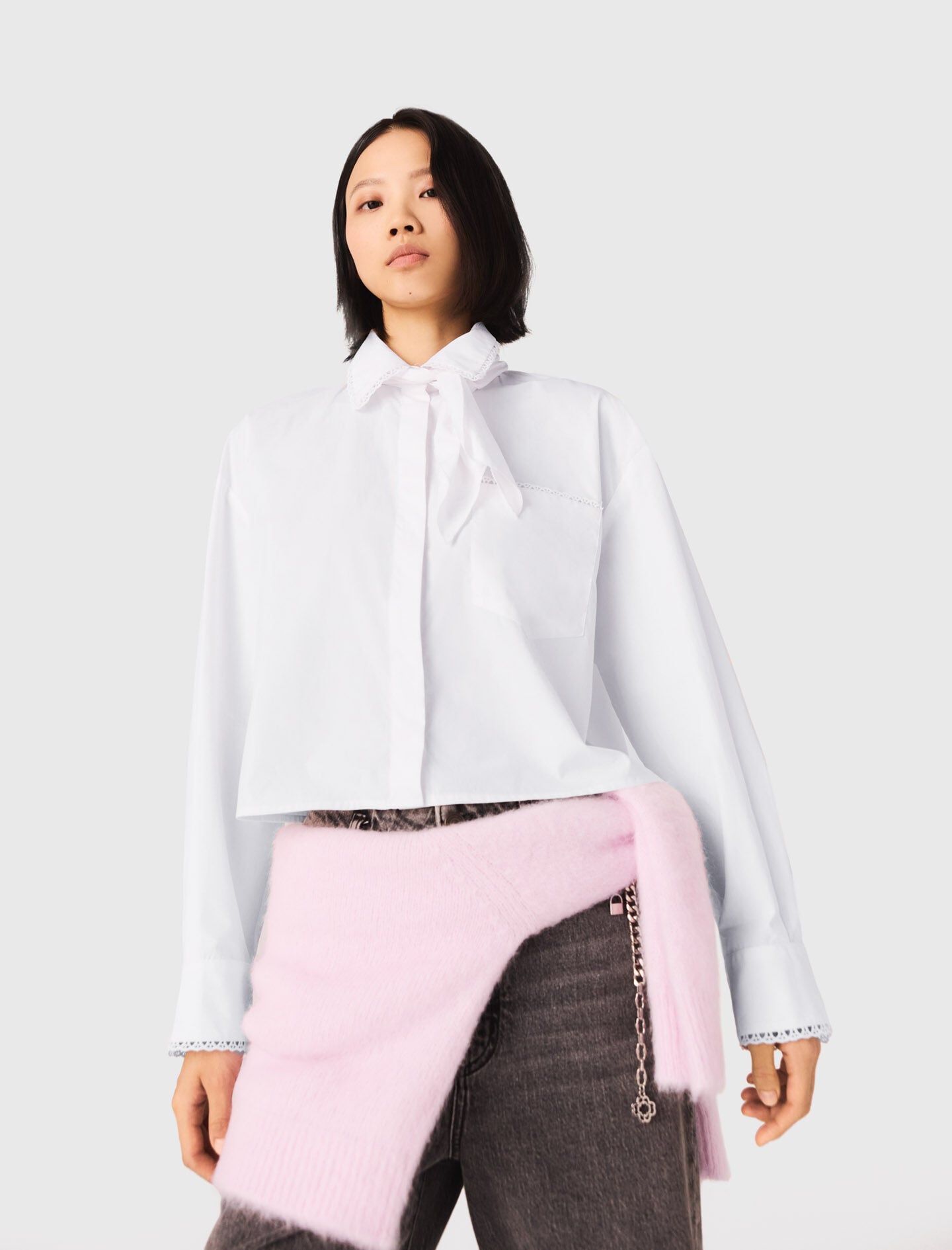 Maje Crochet collar shirt
