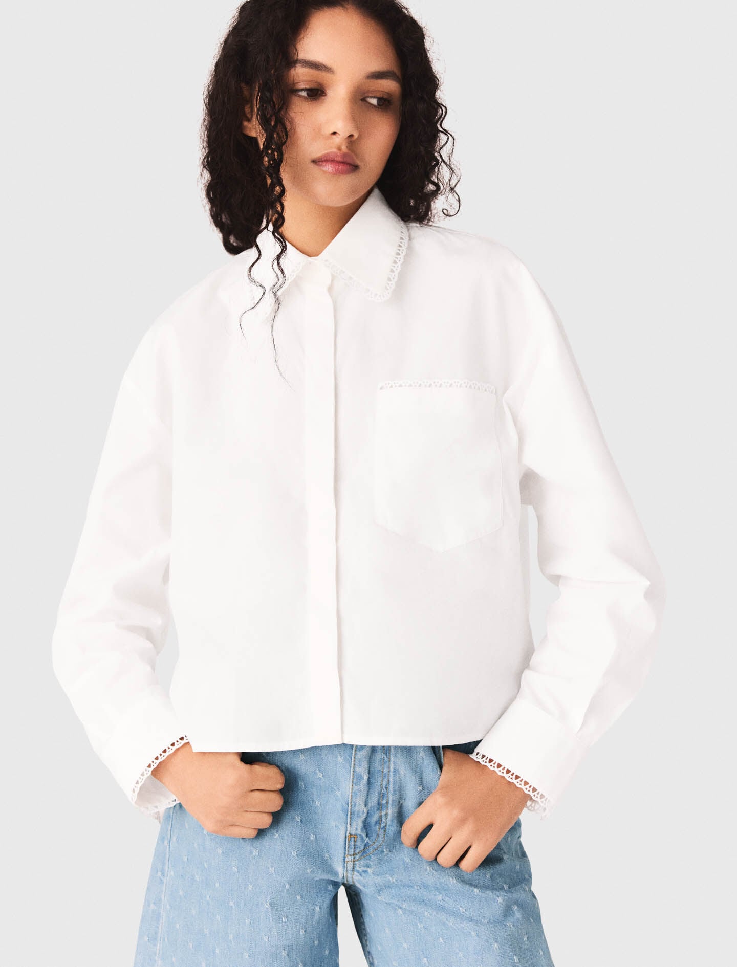 Maje Crochet collar shirt