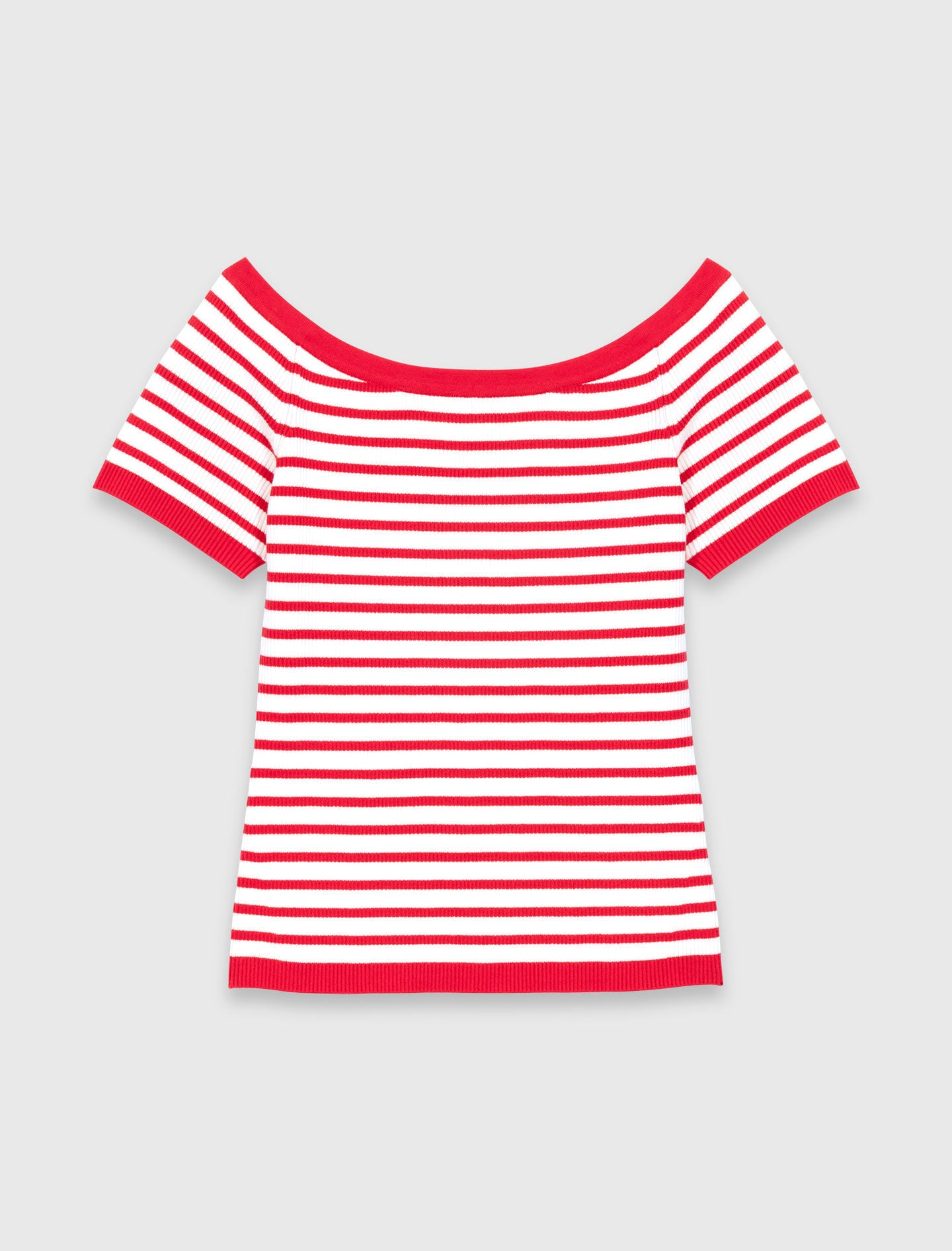 Maje Striped knit top with boat neck