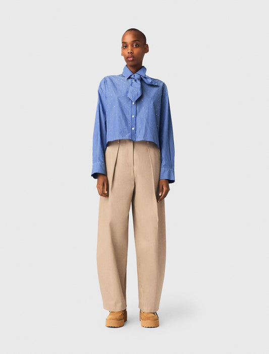 Maje Rhinestone shirt with removable tie