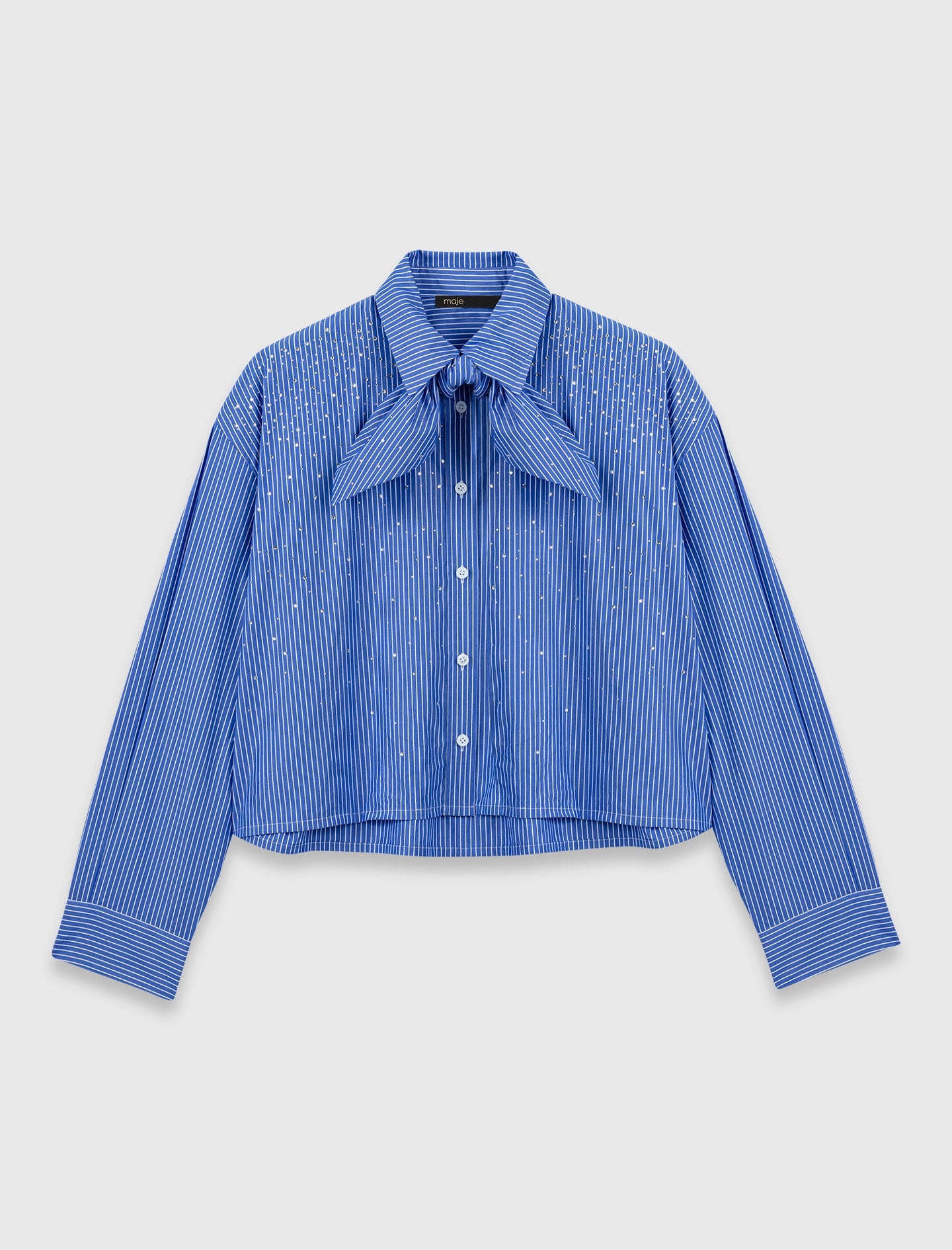Maje Rhinestone shirt with removable tie