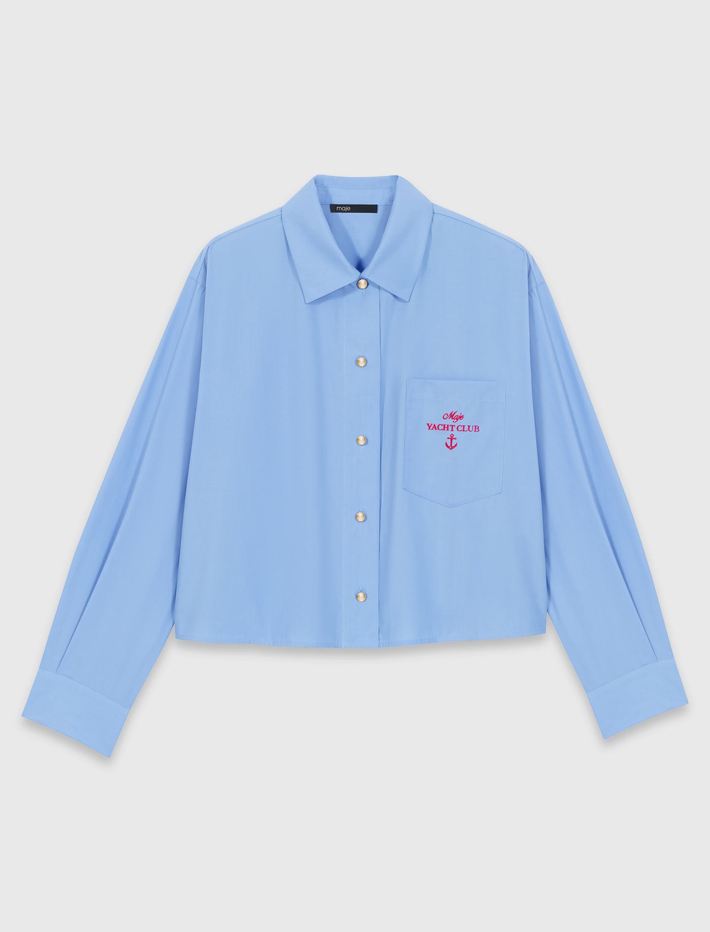Maje Embroidered shirt with pleated back