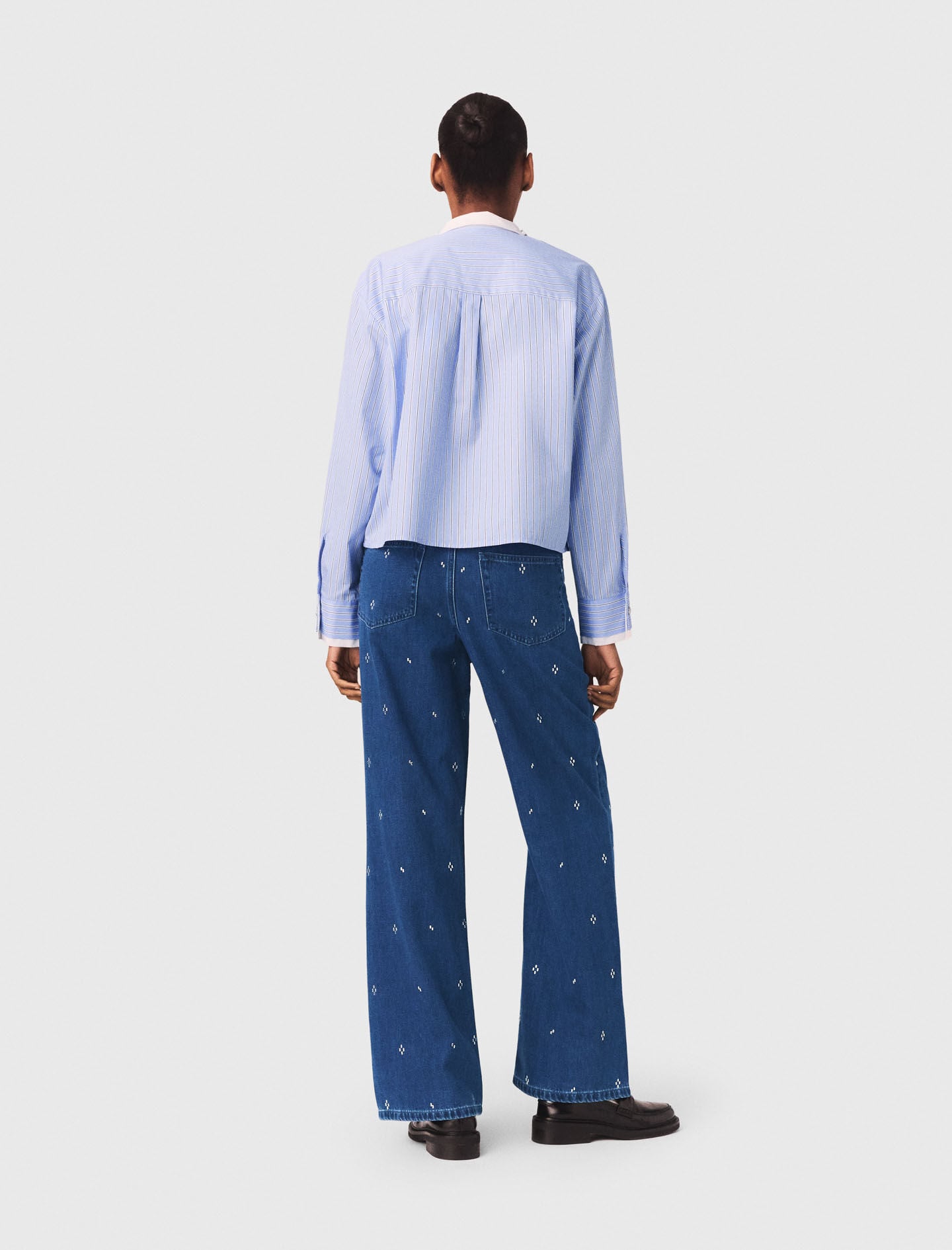 Maje Wide jeans with rhinestones