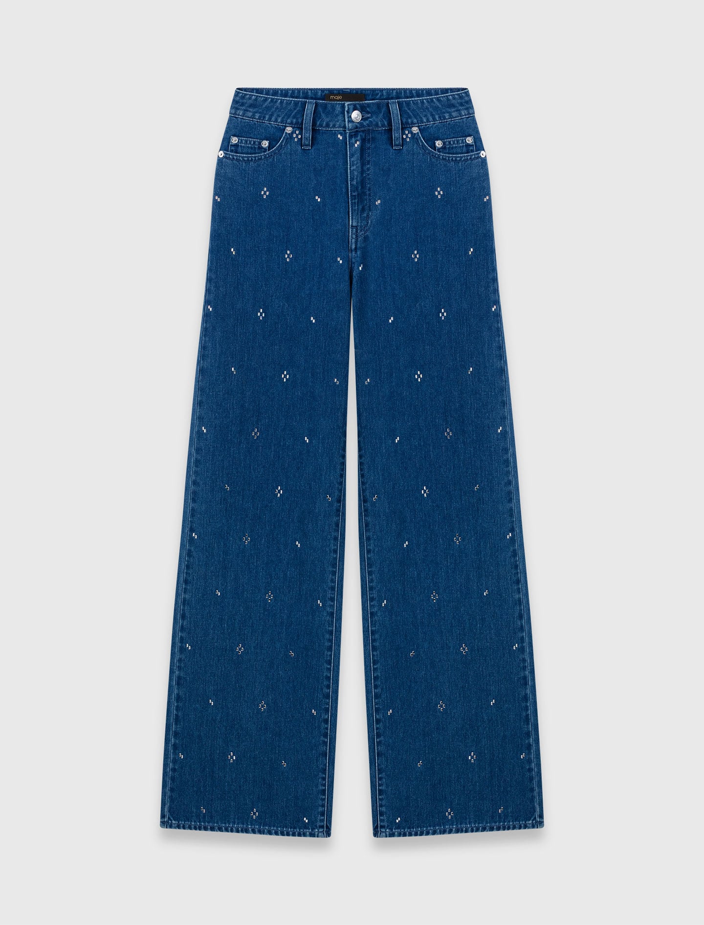 Maje Wide jeans with rhinestones