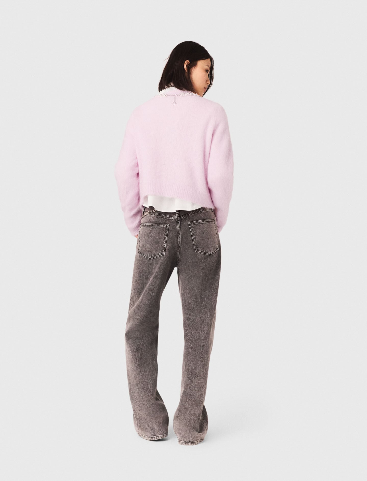 Maje Sweater with jewelry collar