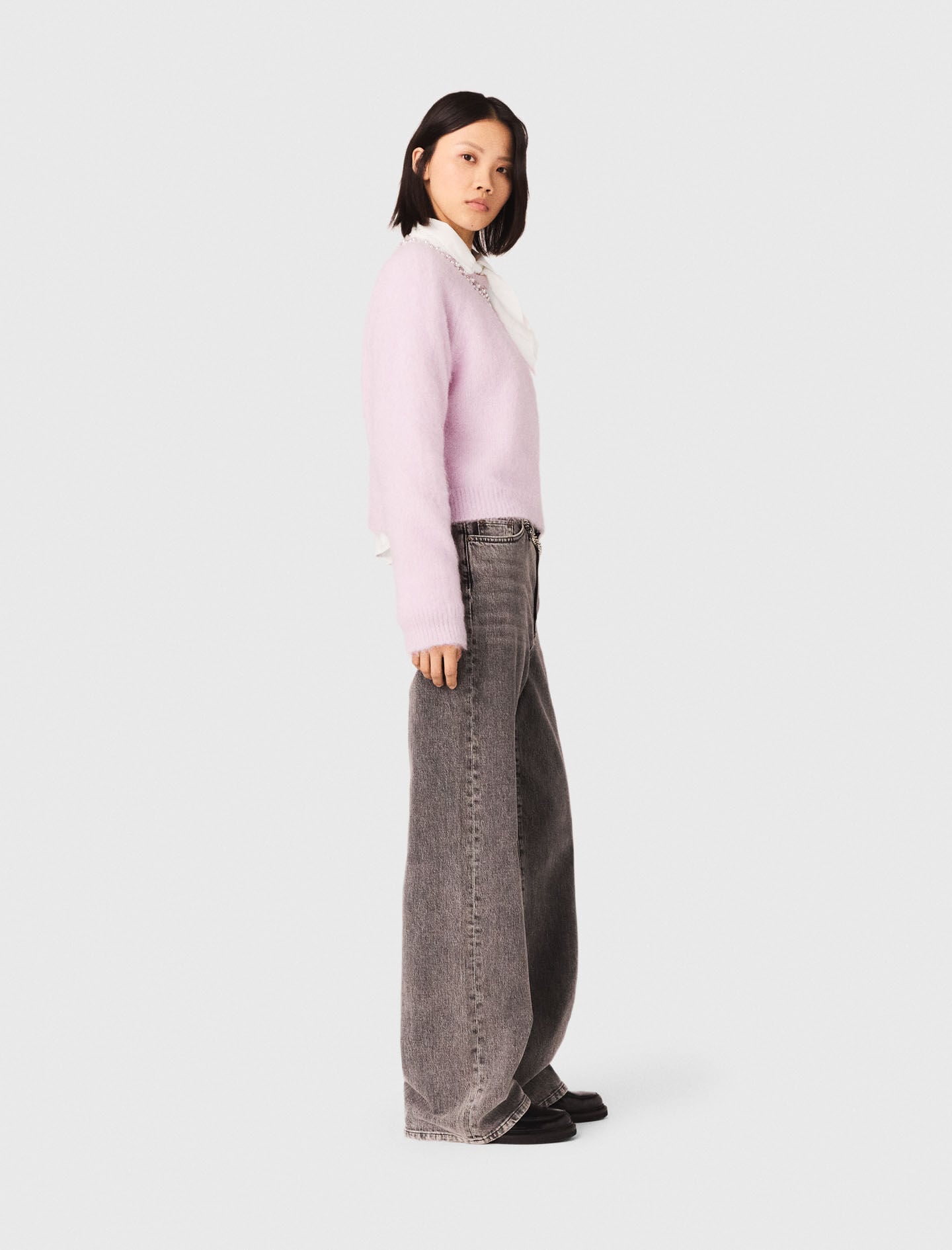 Maje Sweater with jewelry collar