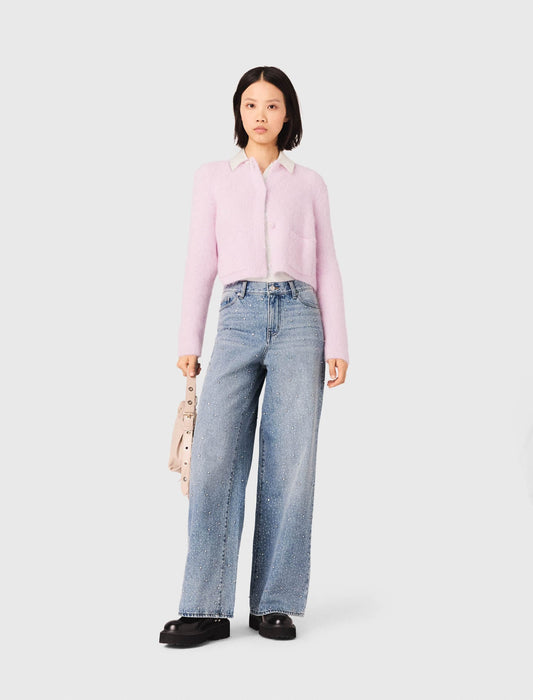 Maje Jewelled bow cardigan