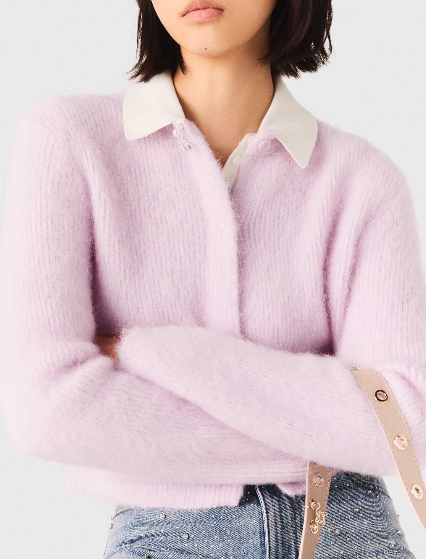 Maje Jewelled bow cardigan