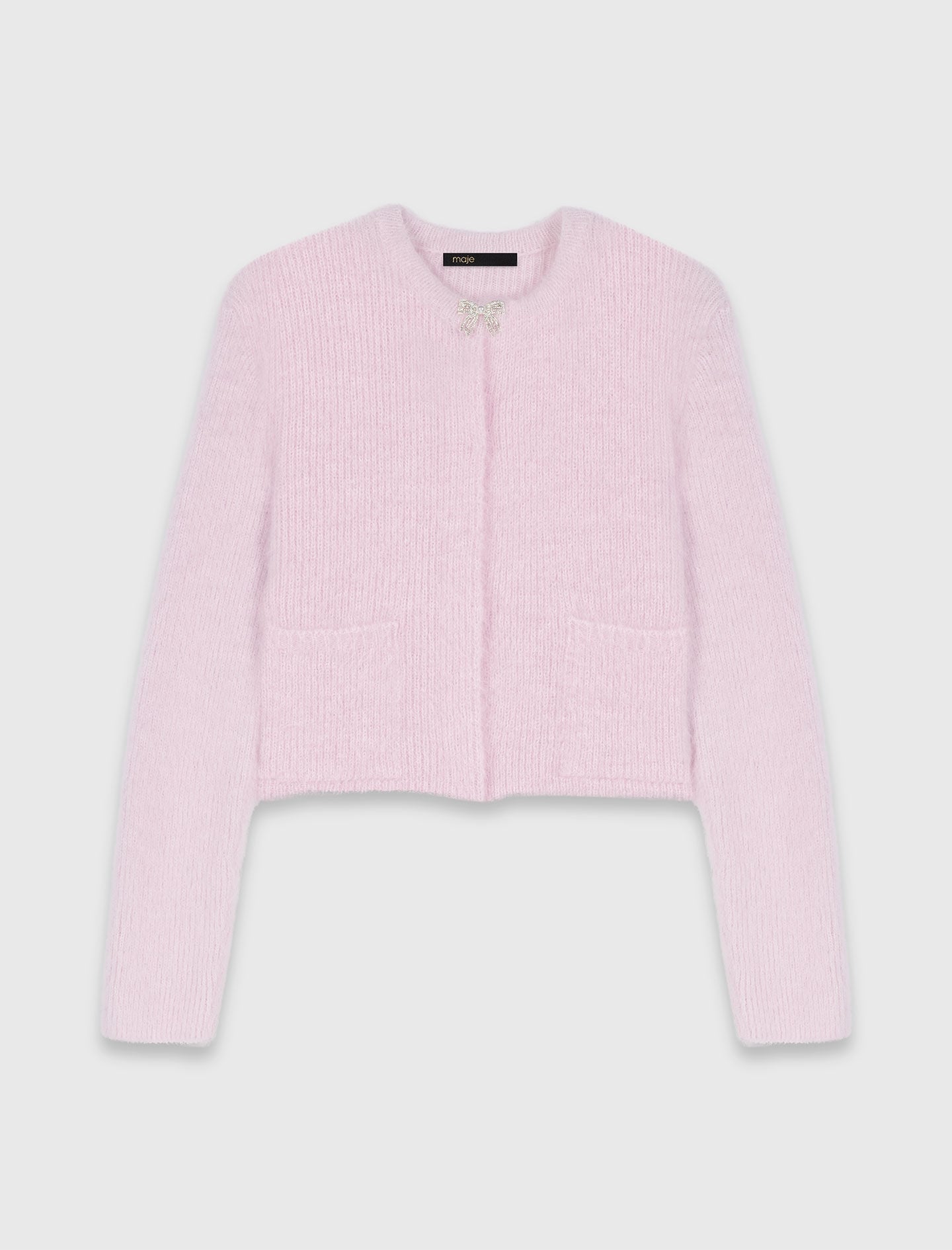 Maje Jewelled bow cardigan