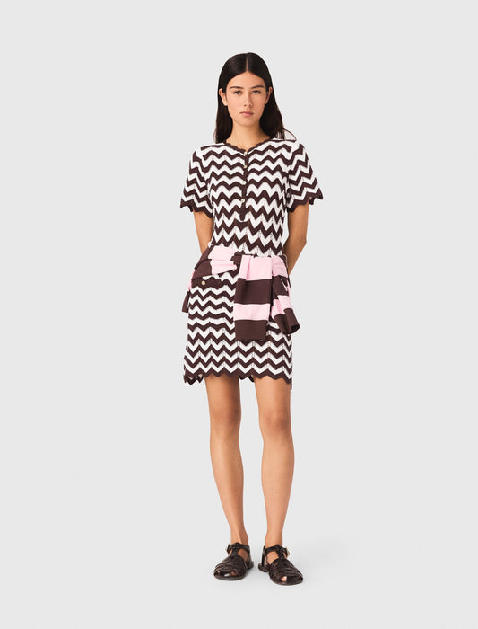 Maje Zigzag crochet dress