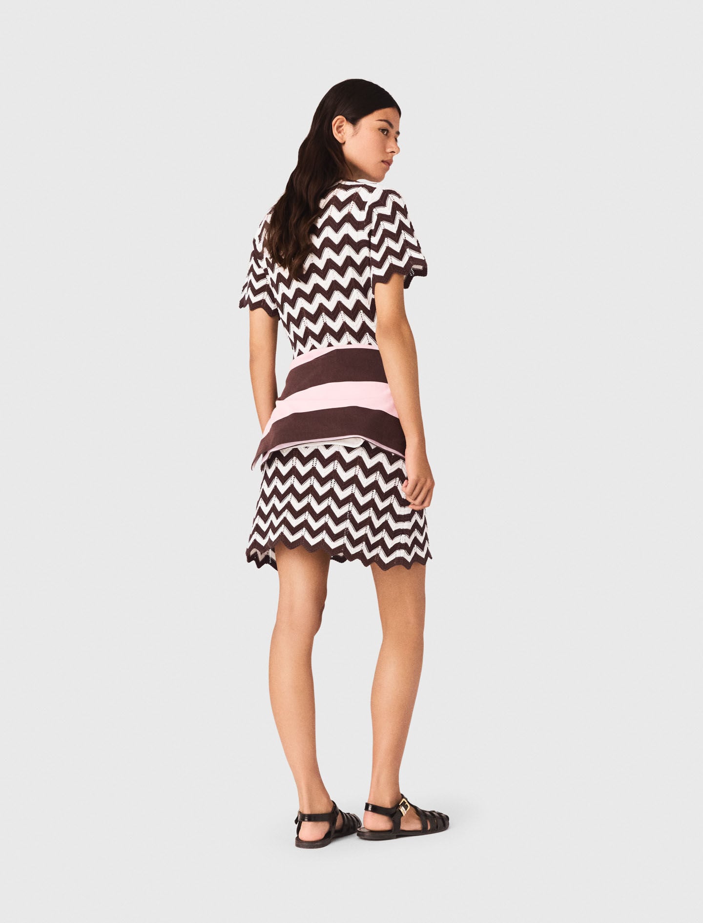 Maje Zigzag crochet dress