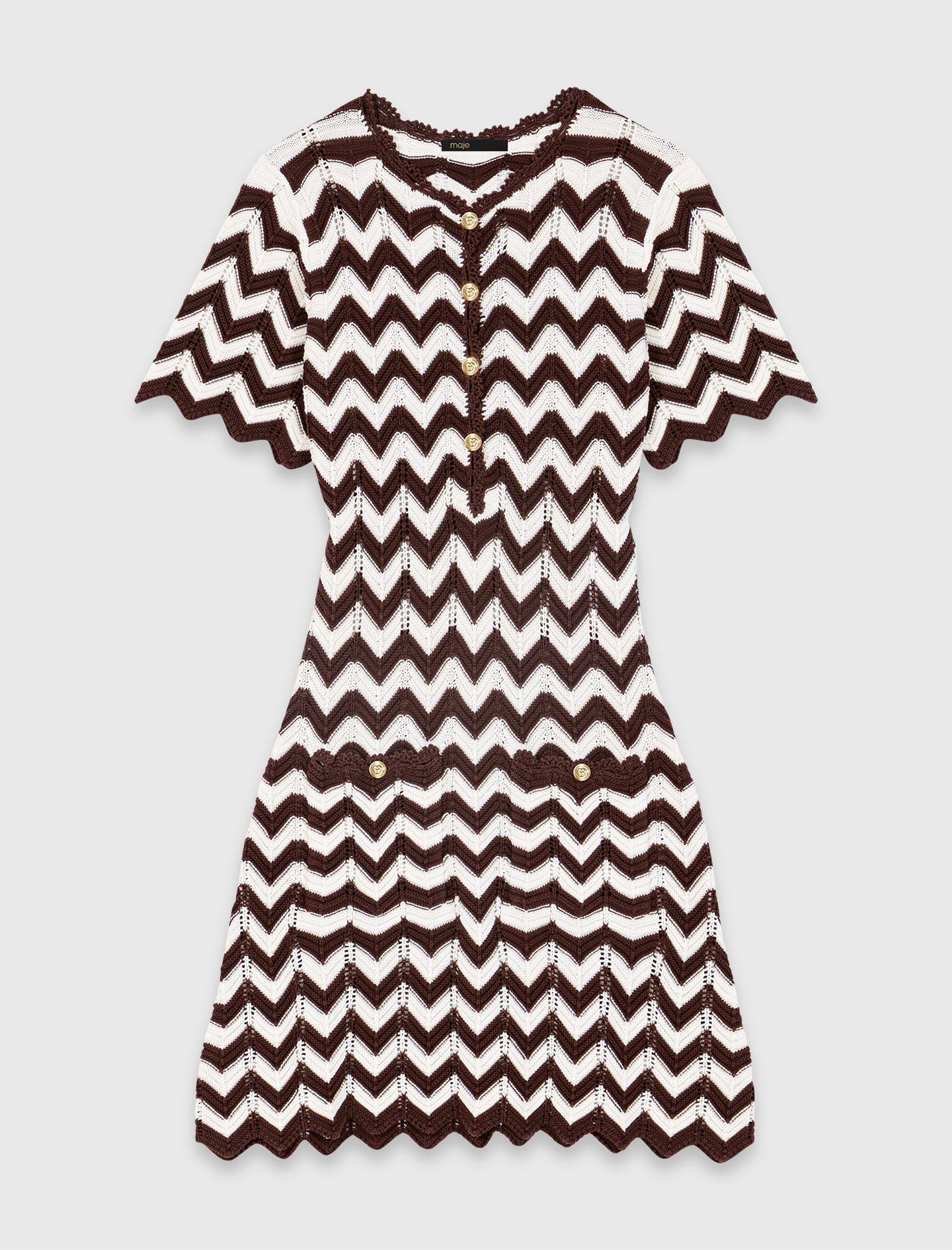 Maje Zigzag crochet dress