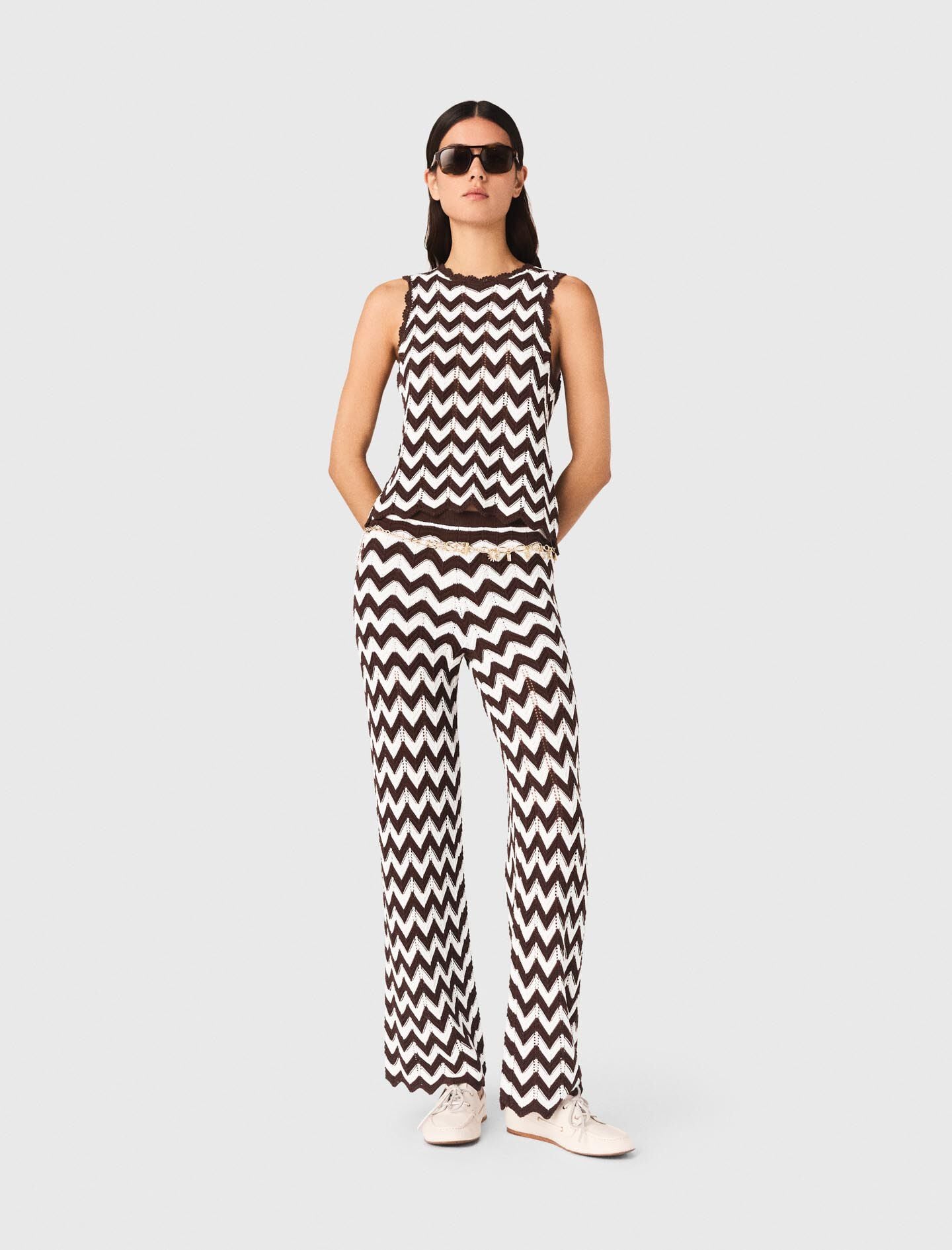 Maje Zigzag crochet top
