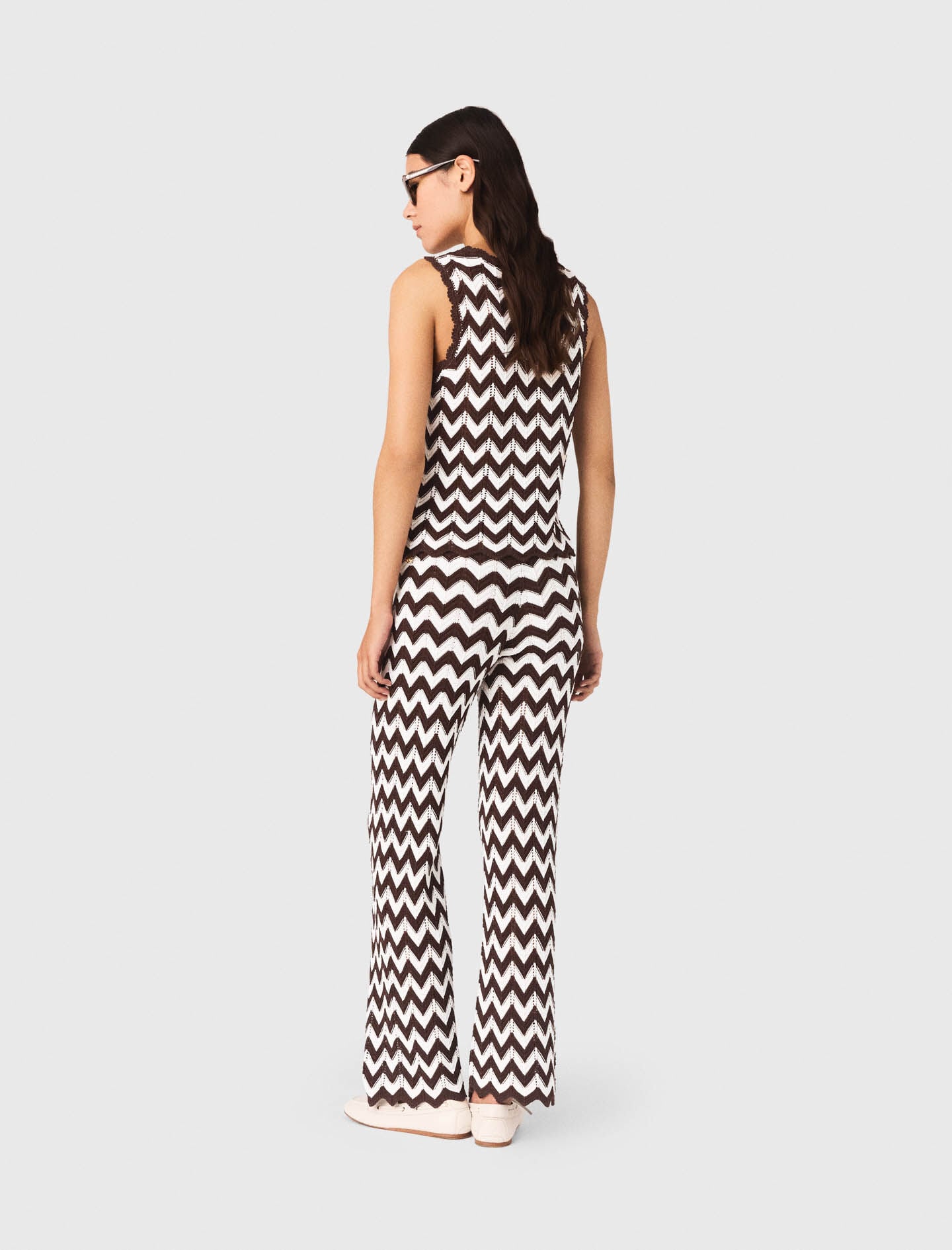 Maje Zigzag crochet top