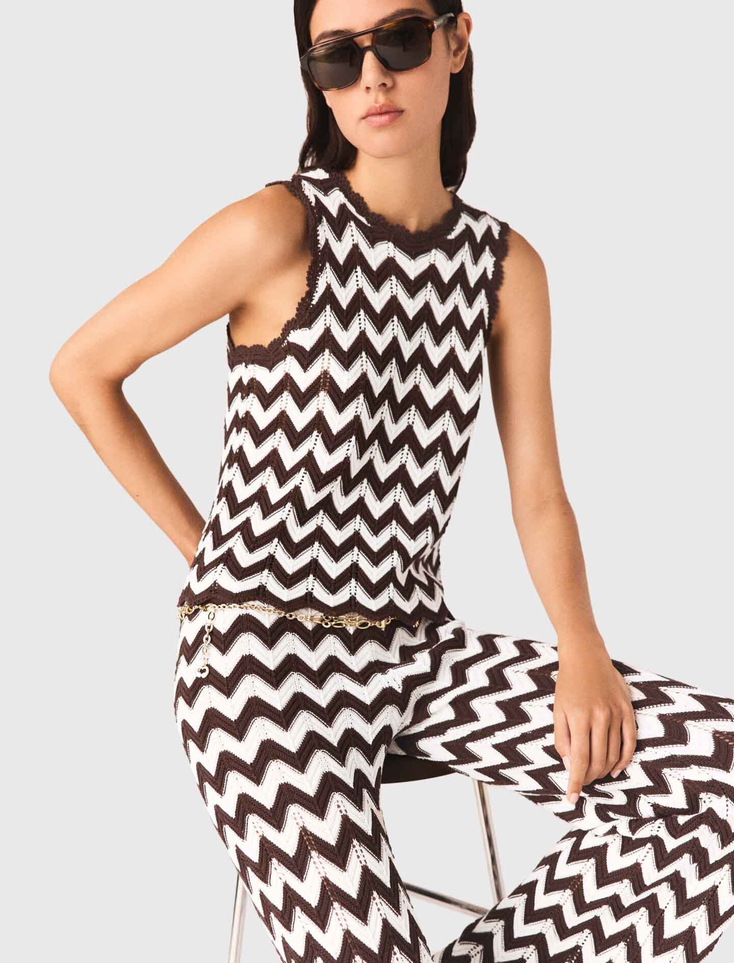 Maje Zigzag crochet top