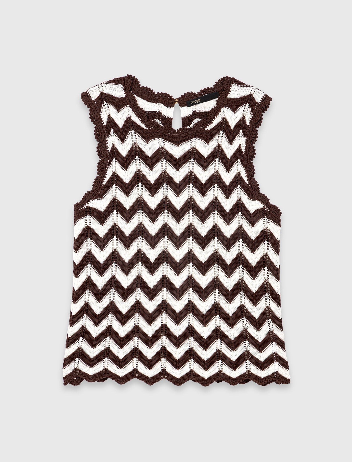 Maje Zigzag crochet top