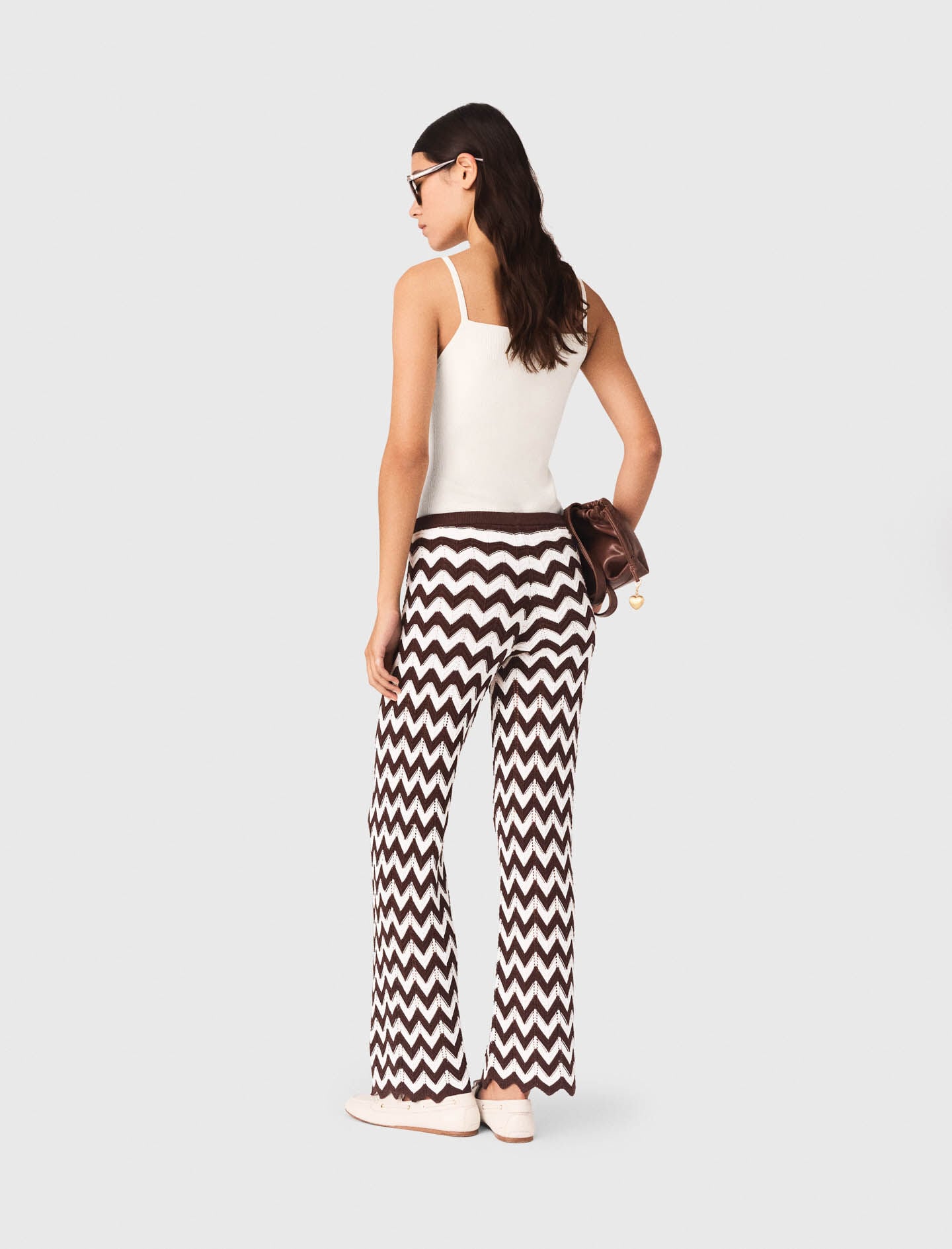 Maje Zigzag crochet trousers