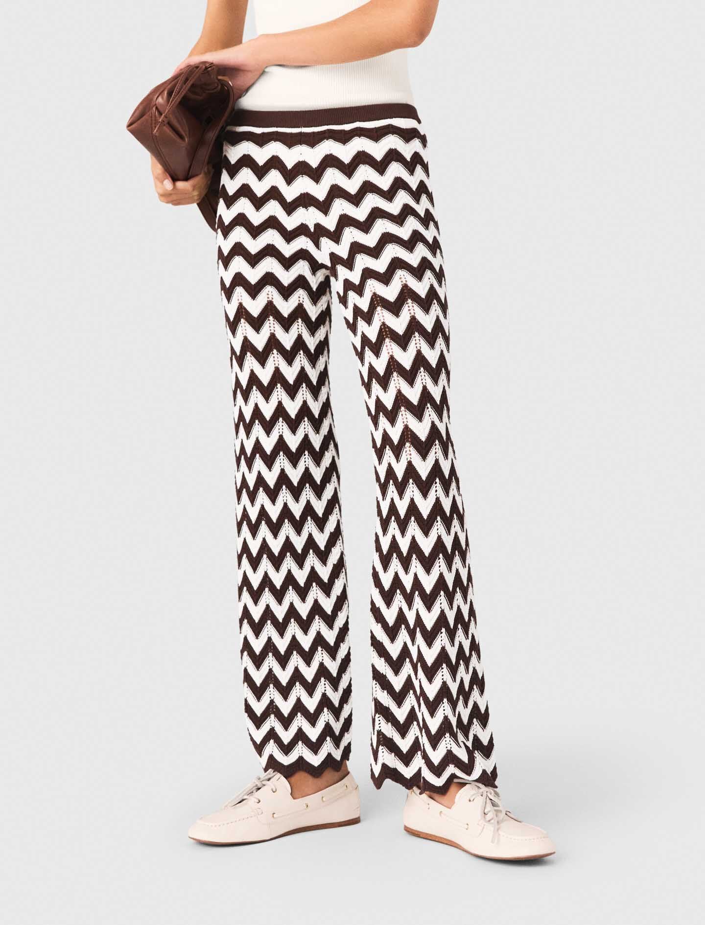 Maje Zigzag crochet trousers
