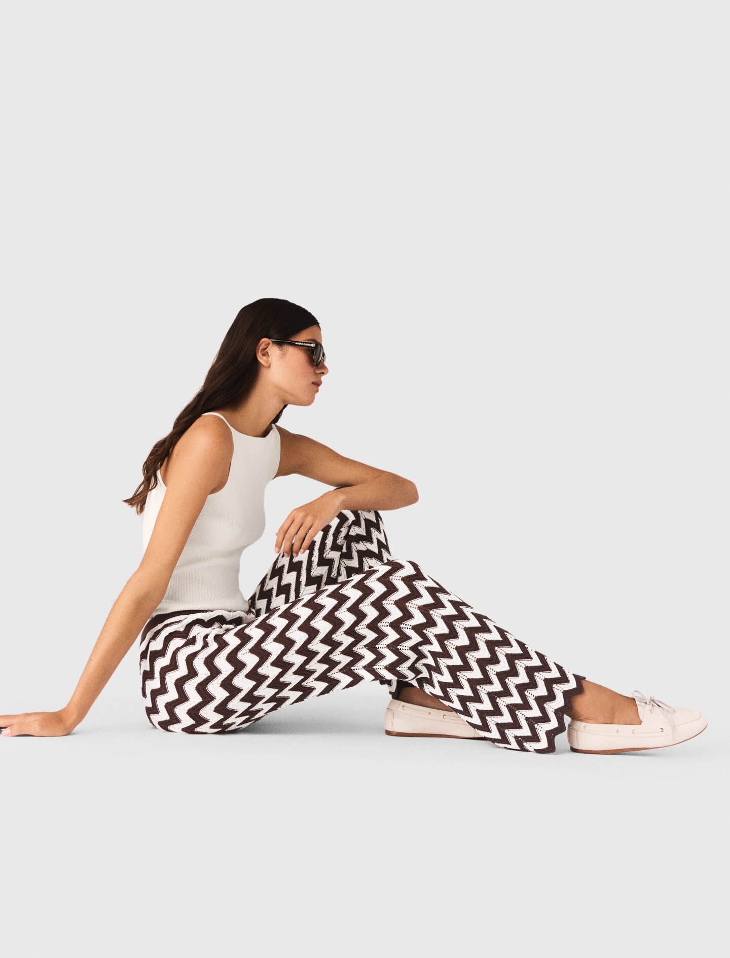 Maje Zigzag crochet trousers