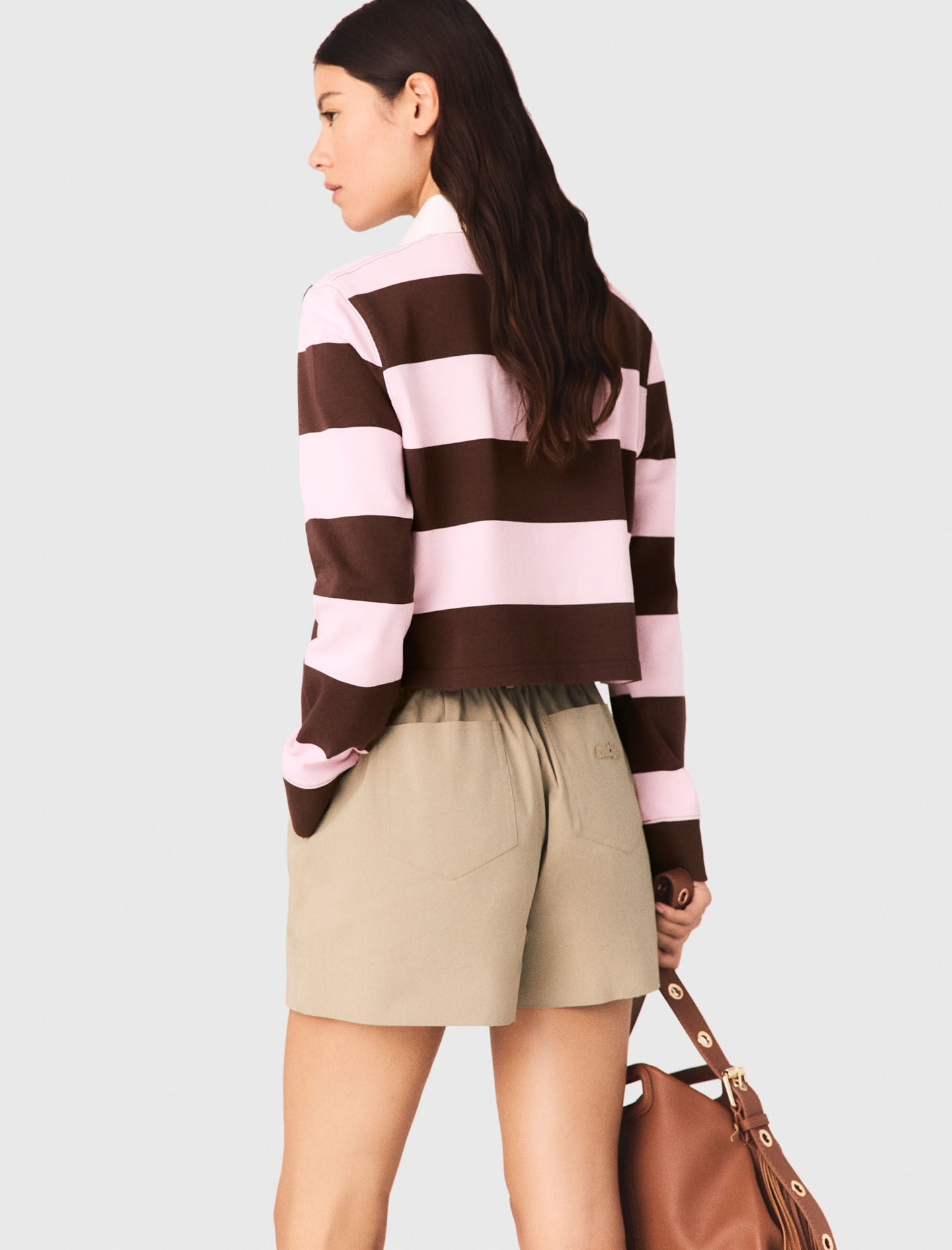 Maje Striped polo sweatshirt