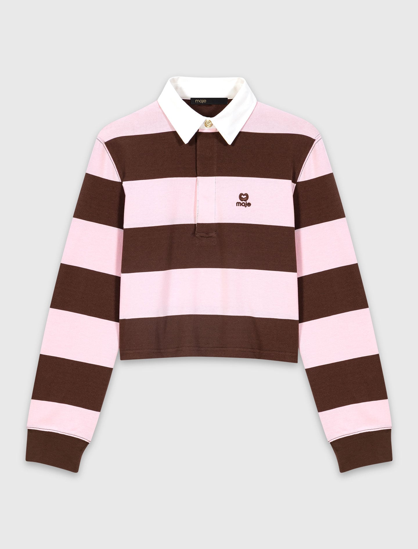 Maje Striped polo sweatshirt