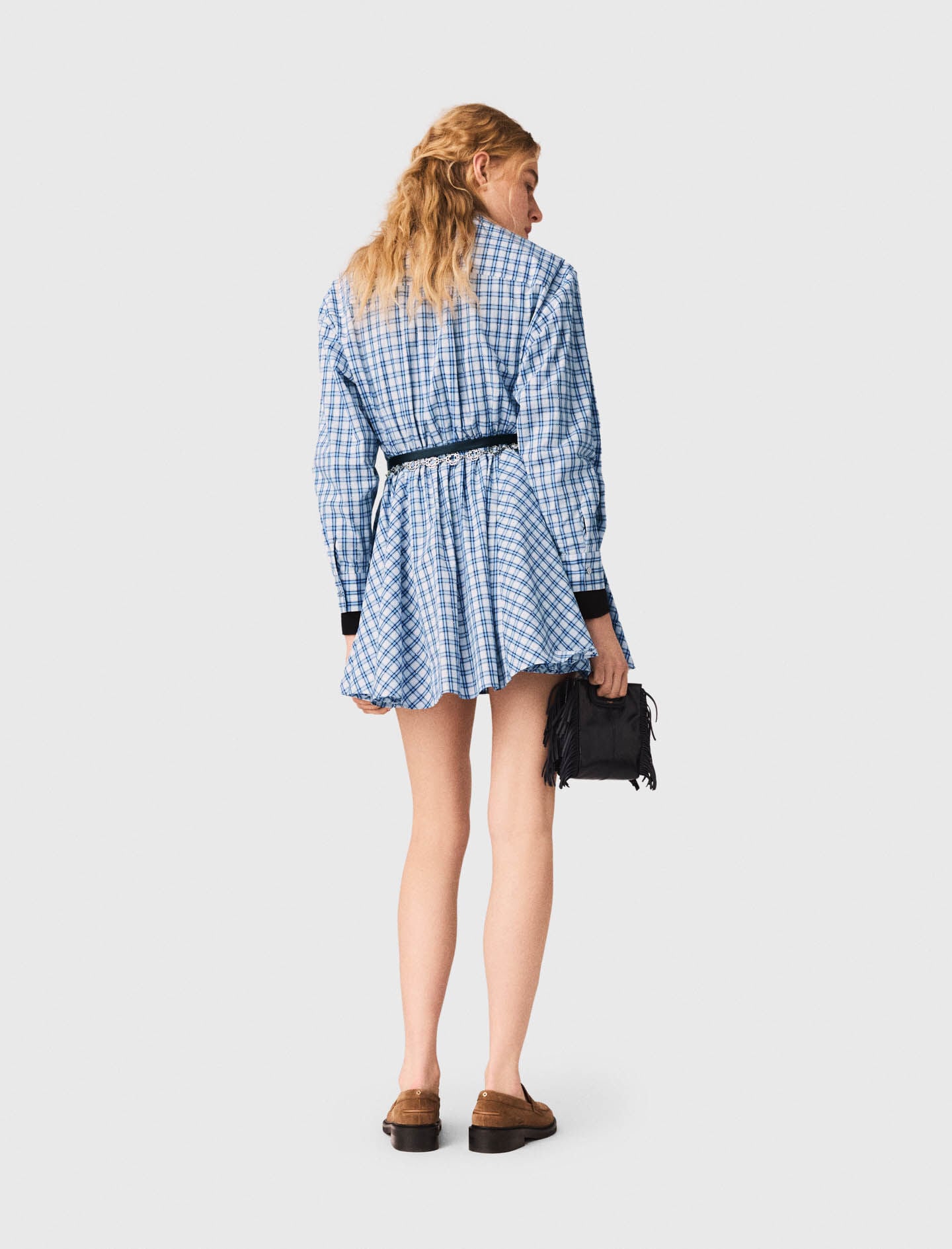 Maje Rhinestone Shirt Dress