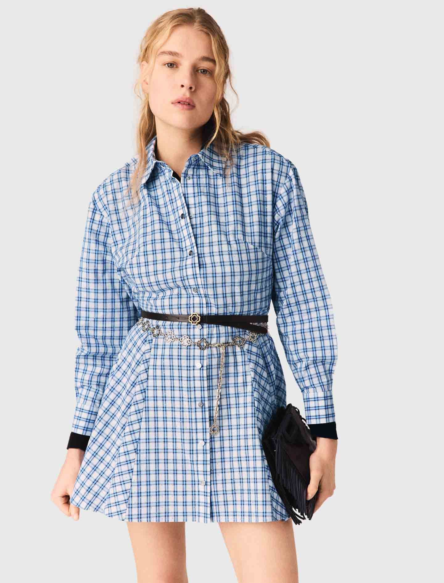 Maje Rhinestone Shirt Dress