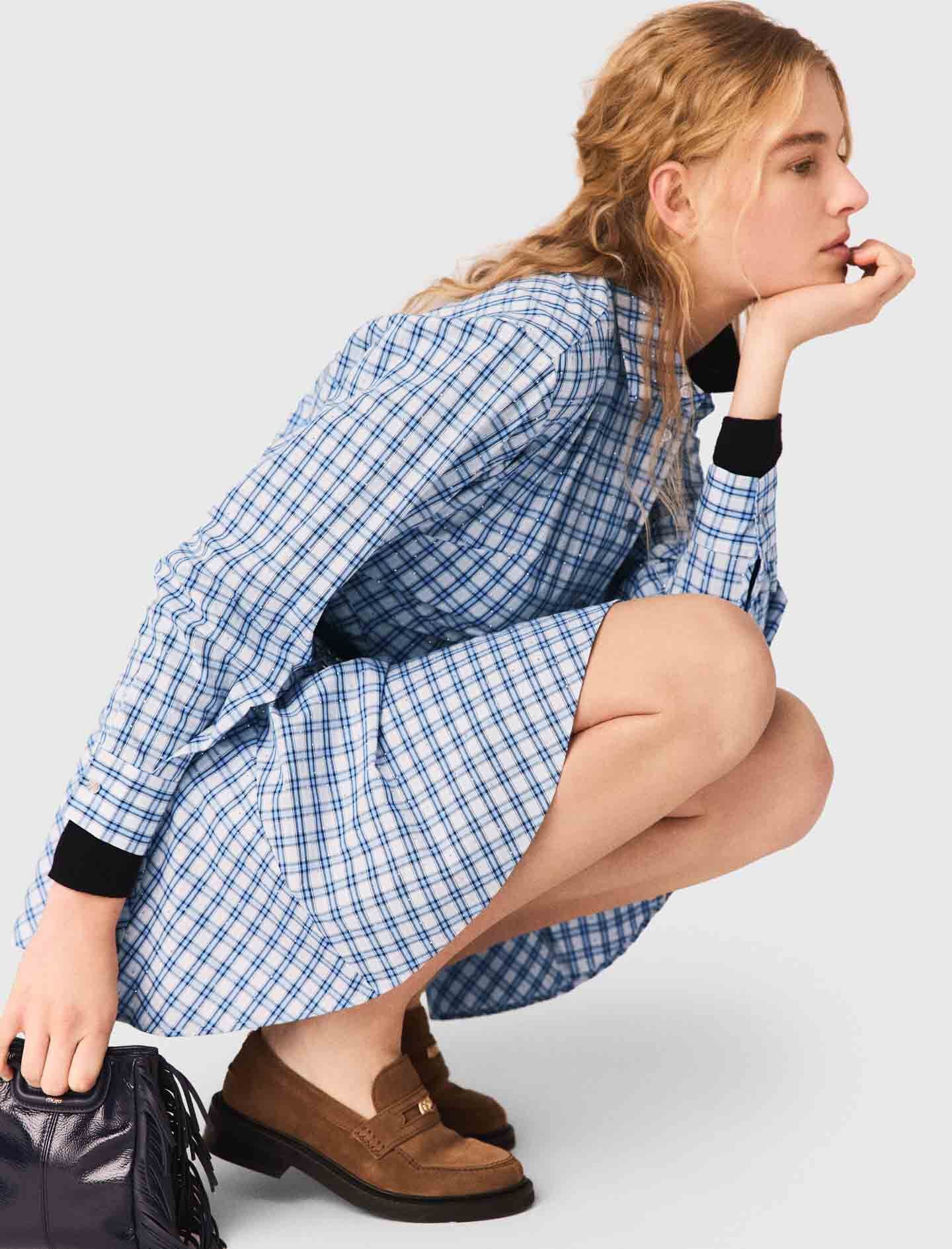 Maje Rhinestone Shirt Dress