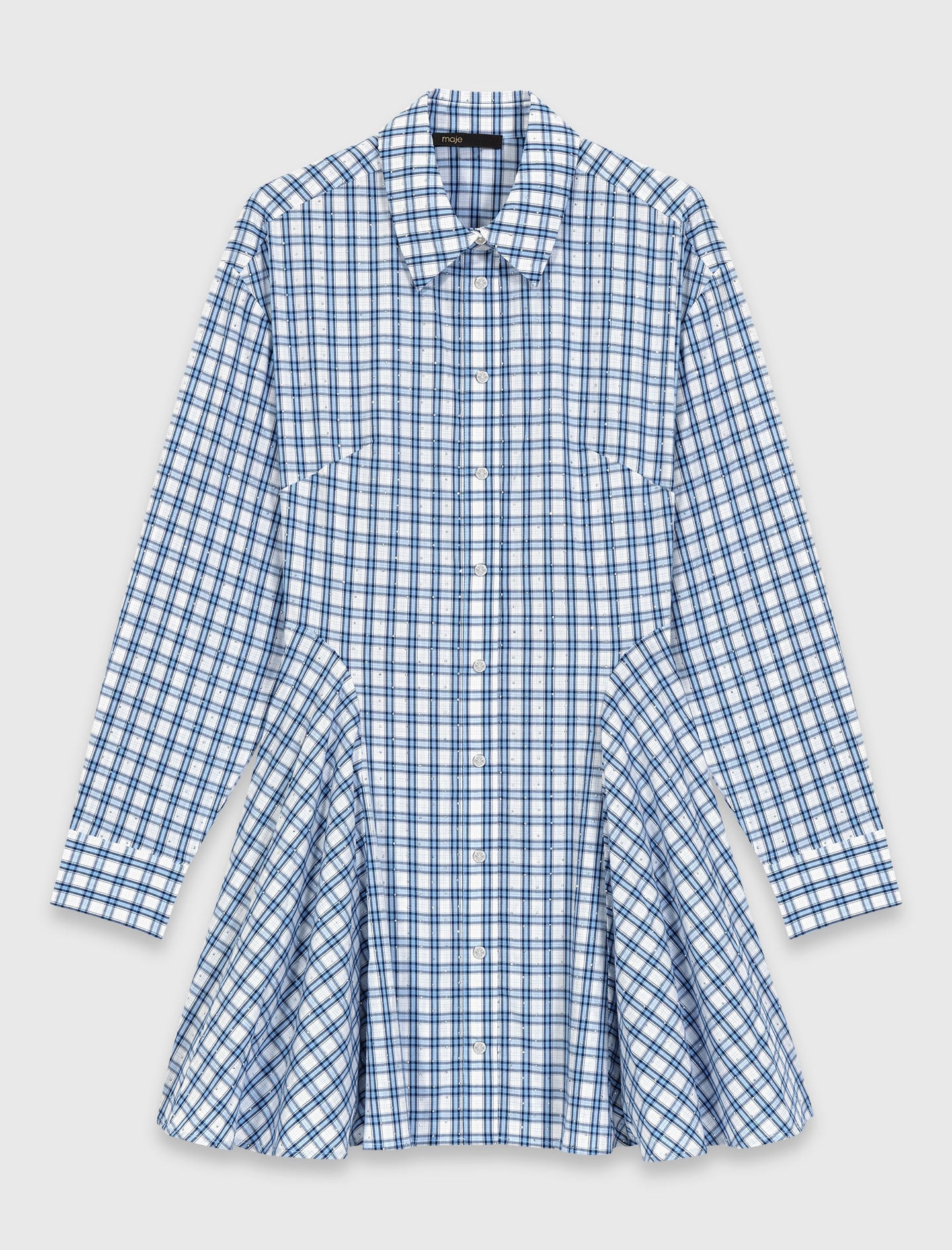 Maje Rhinestone Shirt Dress