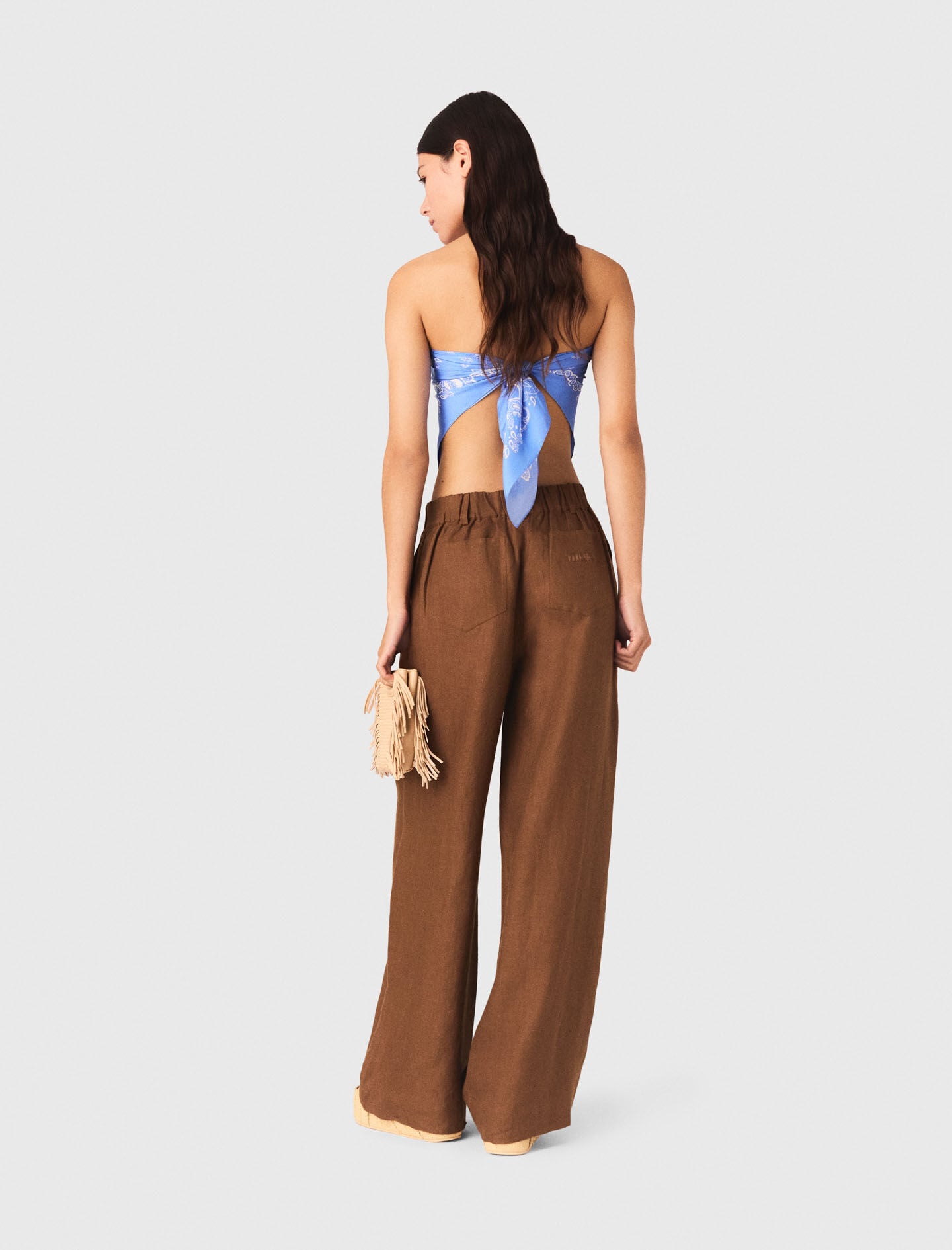 Maje Linen-blend trousers