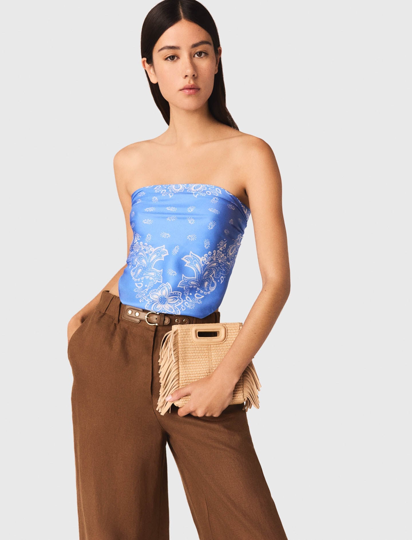 Maje Linen-blend trousers