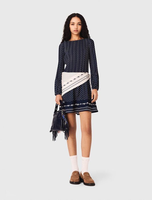Maje Bandana print pleated dress