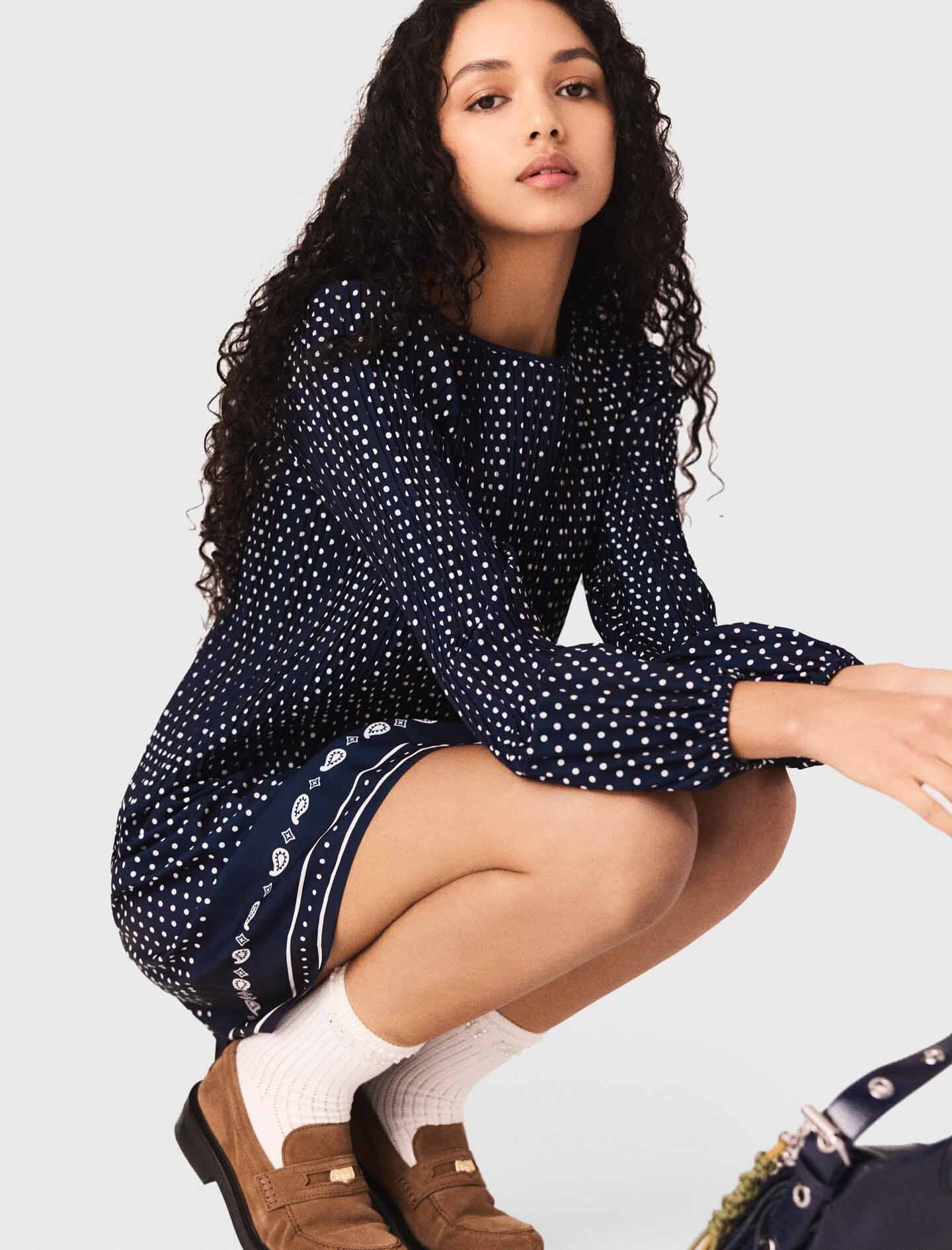 Maje Bandana print pleated dress
