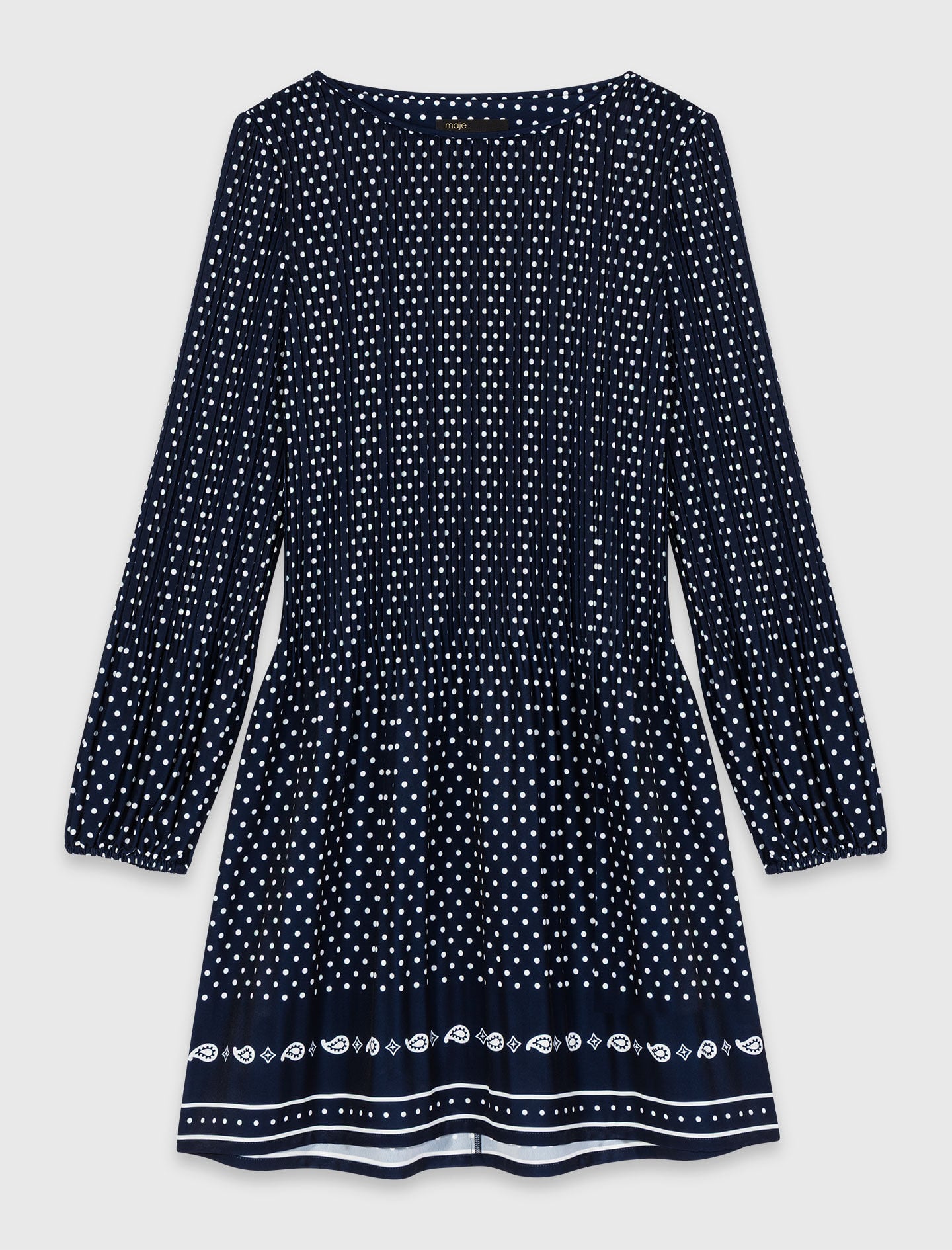 Maje Bandana print pleated dress