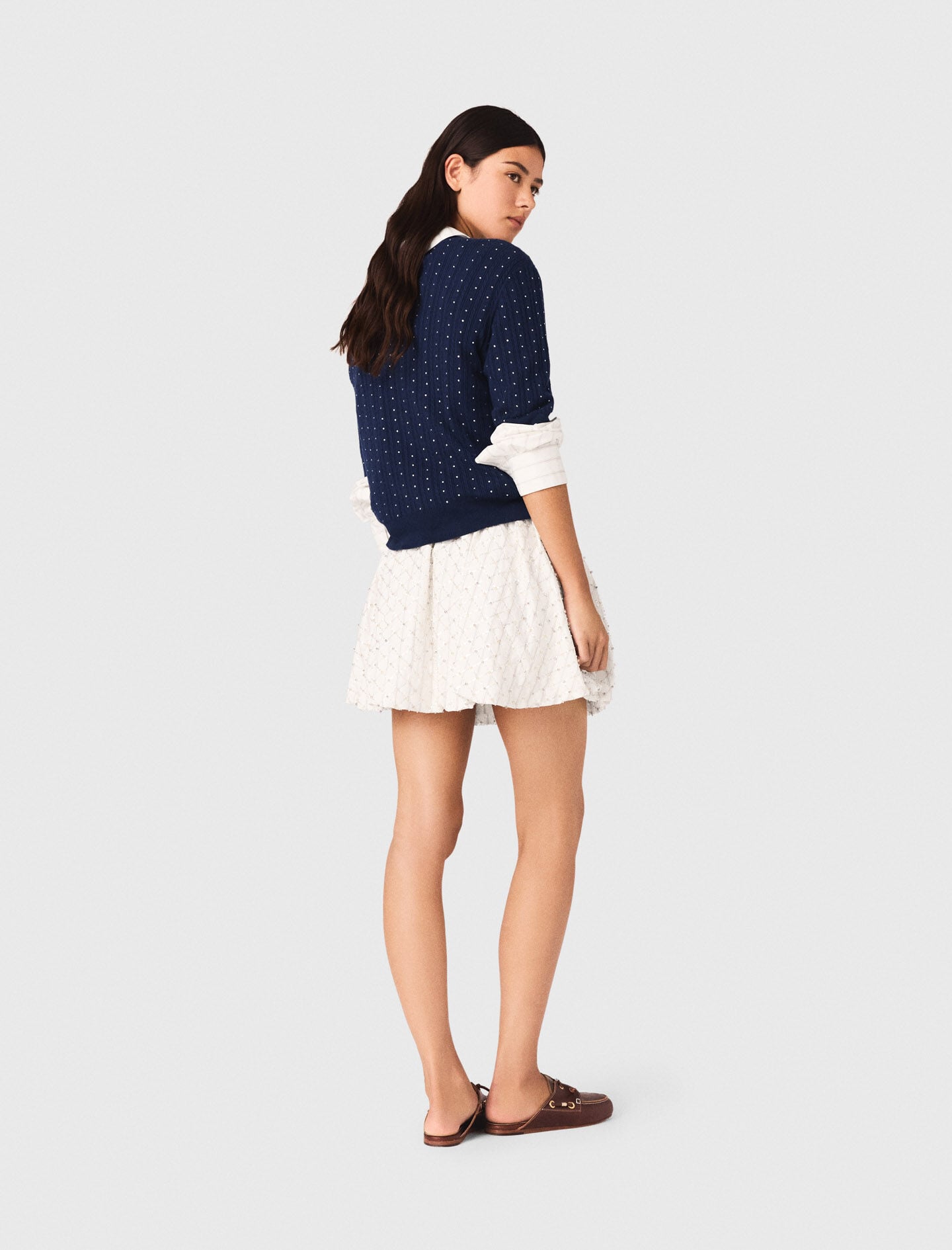 Maje Beaded bubble skirt