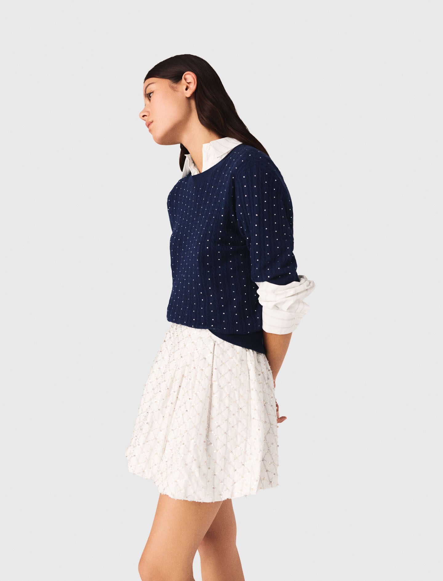 Maje Beaded bubble skirt