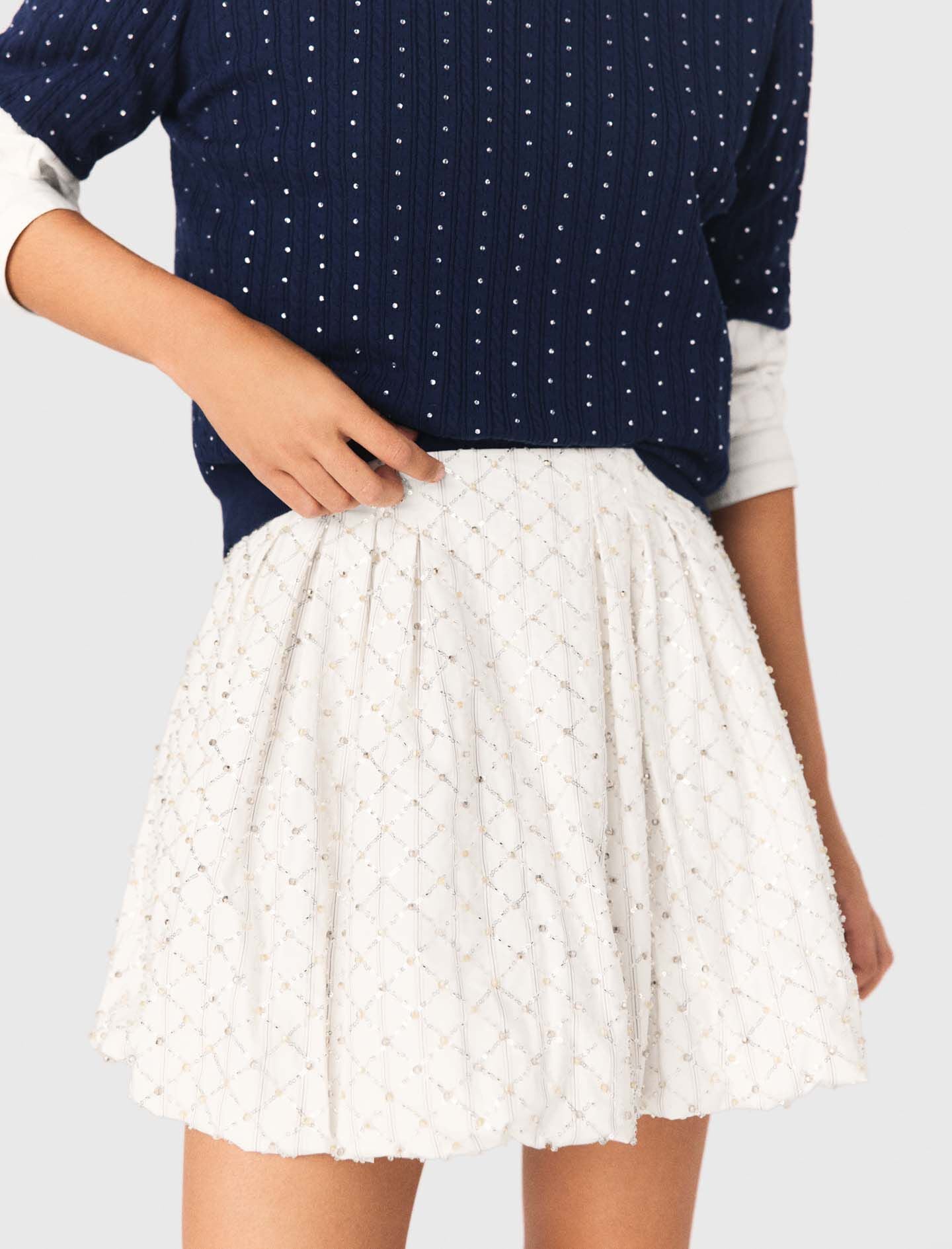 Maje Beaded bubble skirt