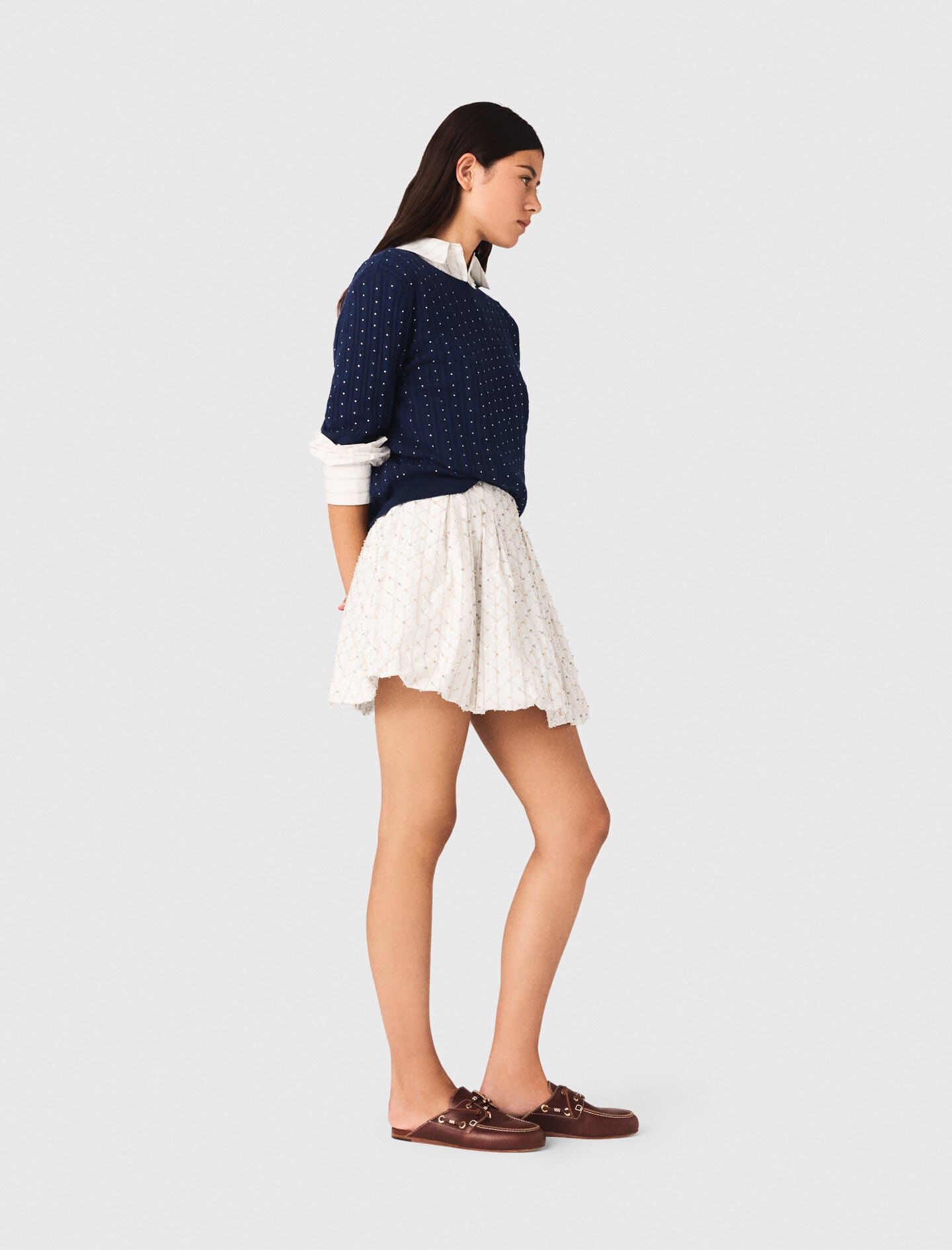 Maje Beaded bubble skirt