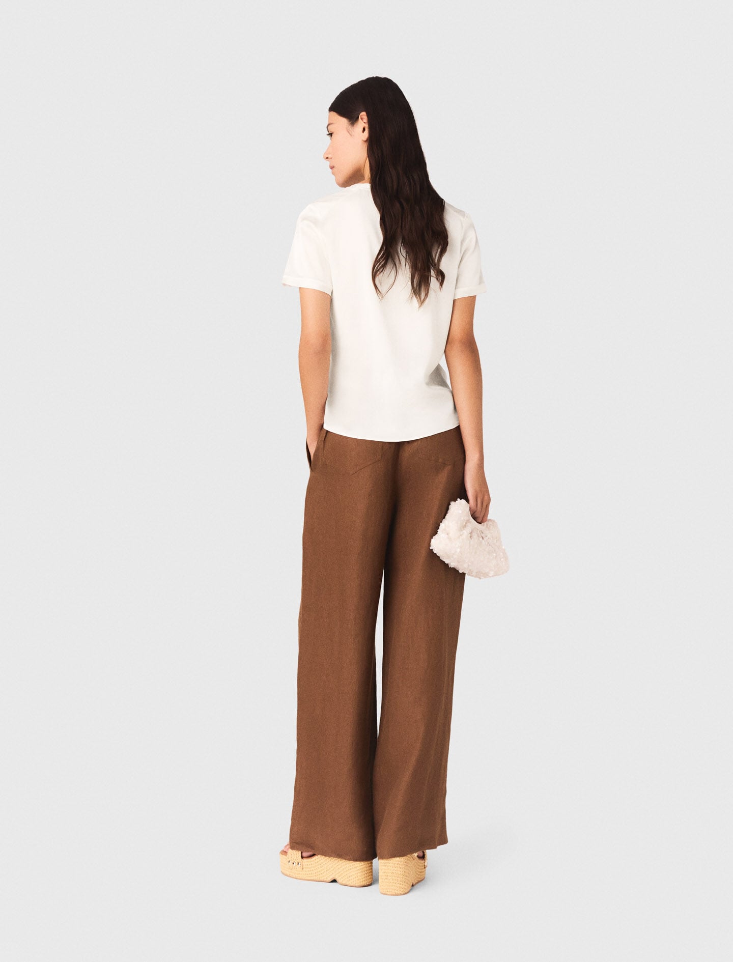 Maje Short-sleeved silk top