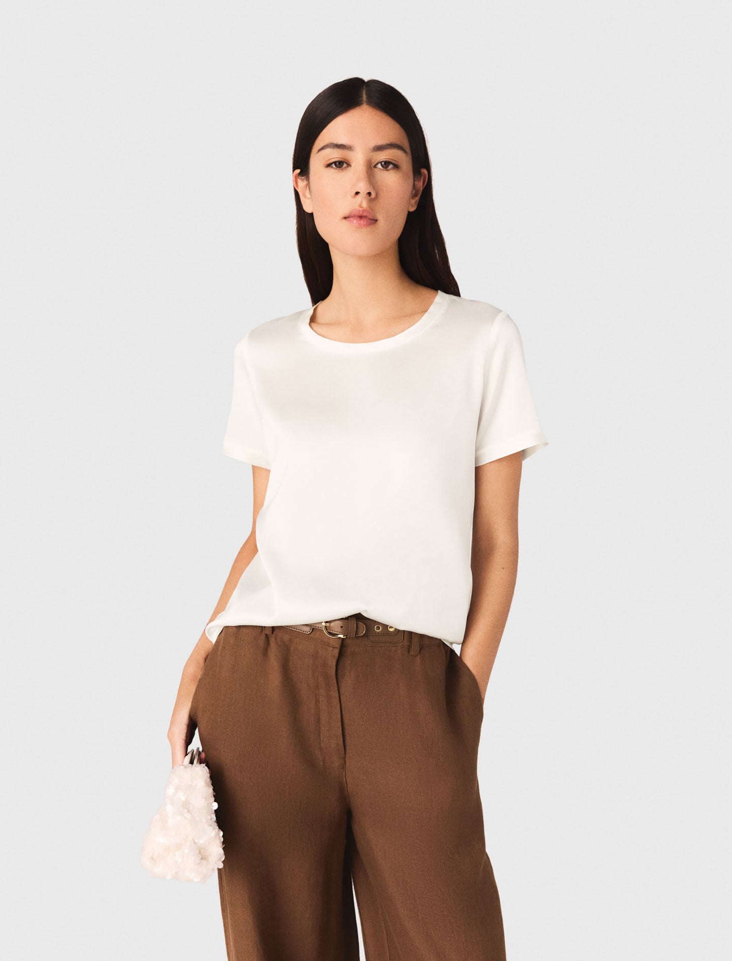 Maje Short-sleeved silk top