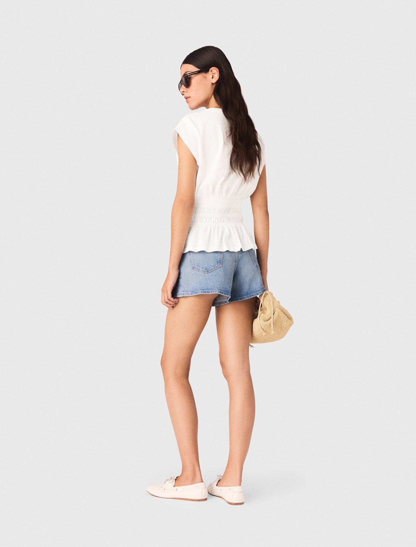 Maje Fitted pleated T-shirt