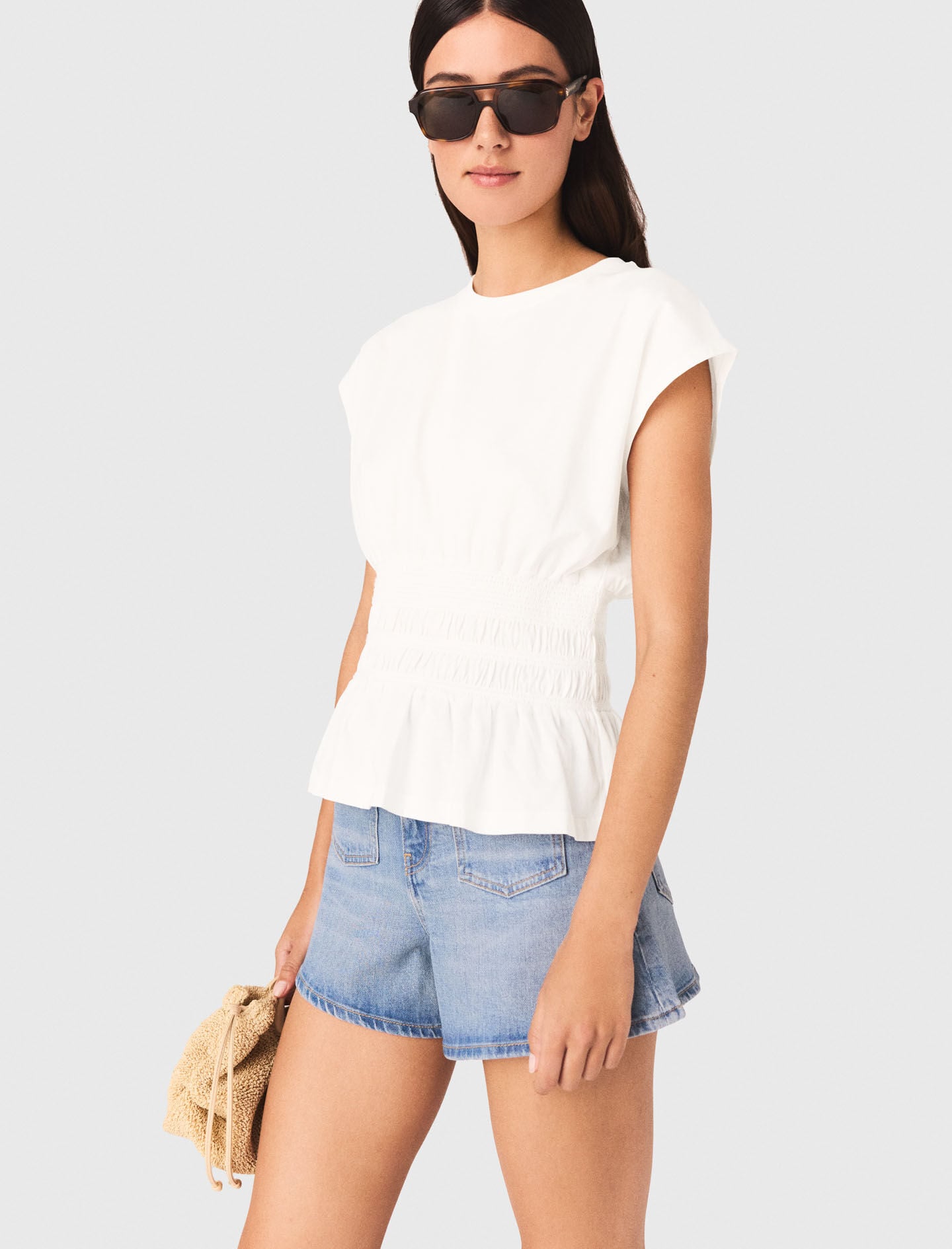 Maje Fitted pleated T-shirt