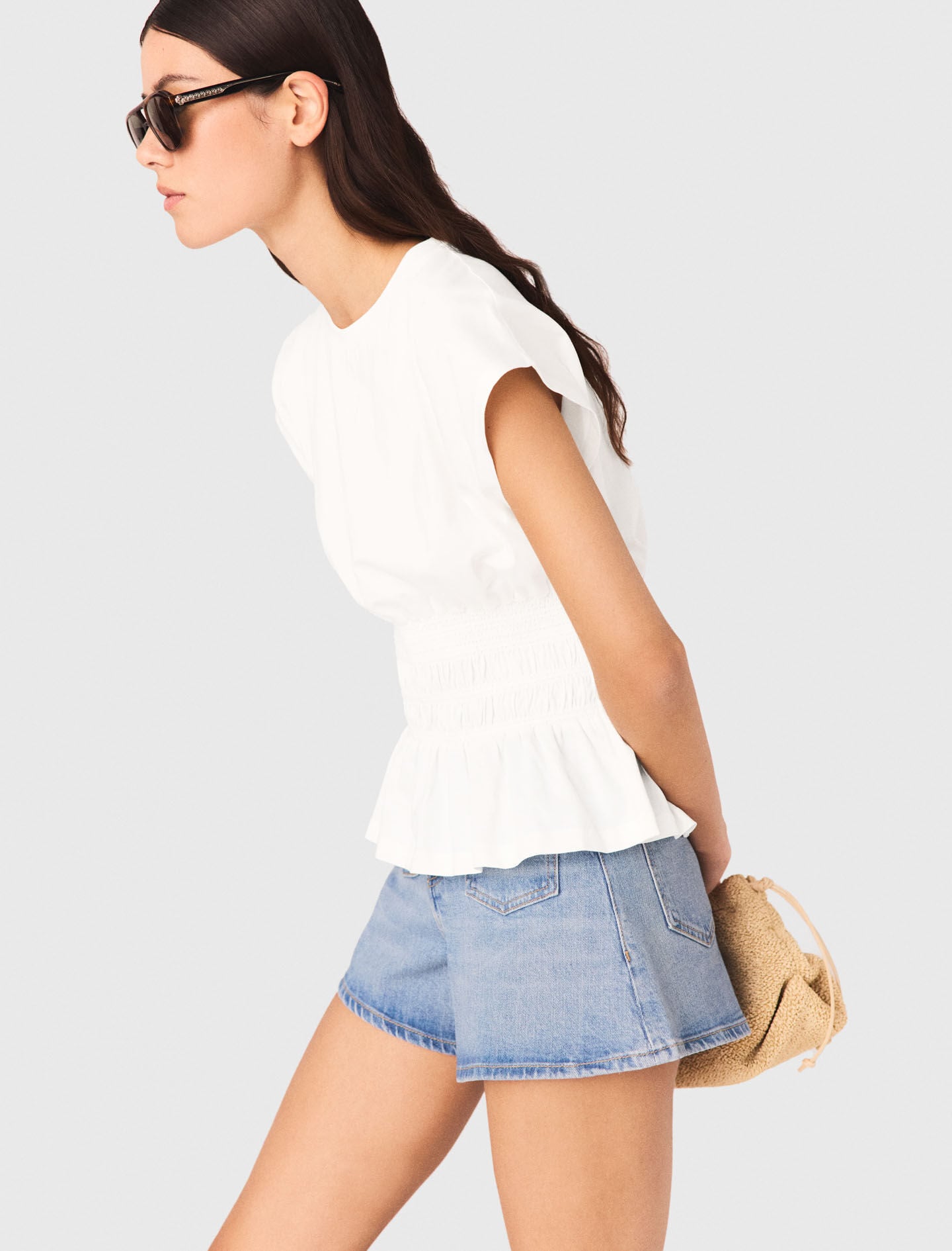Maje Fitted pleated T-shirt