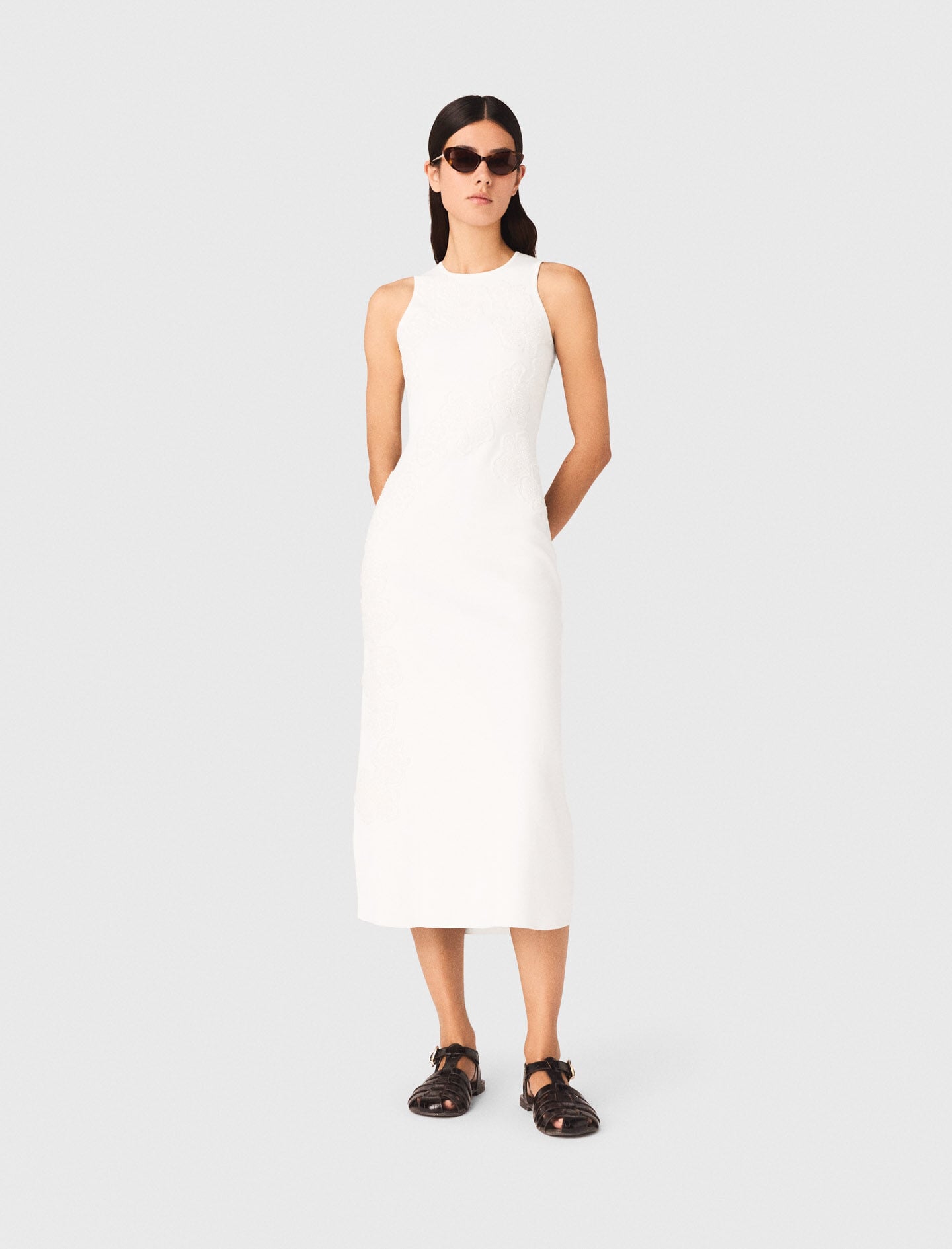 Maje Beaded embroidered floral dress