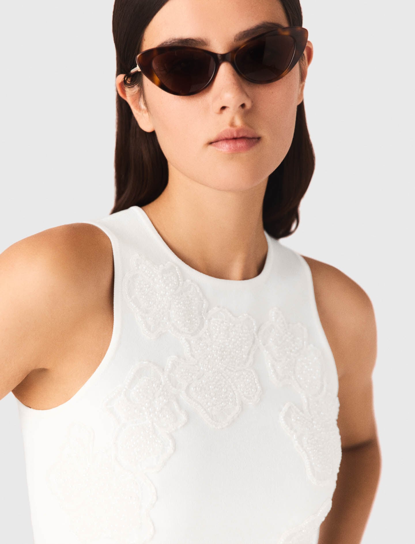 Maje Beaded embroidered floral dress