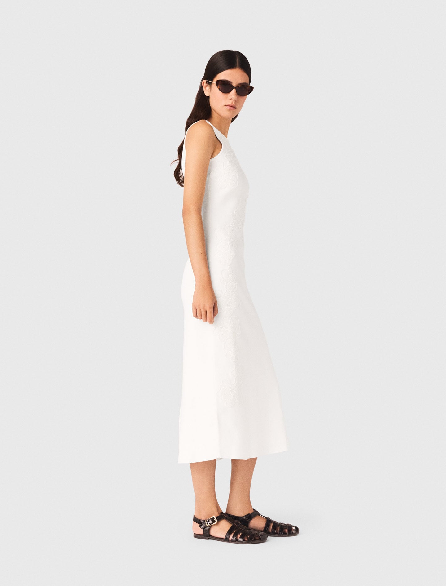 Maje Beaded embroidered floral dress