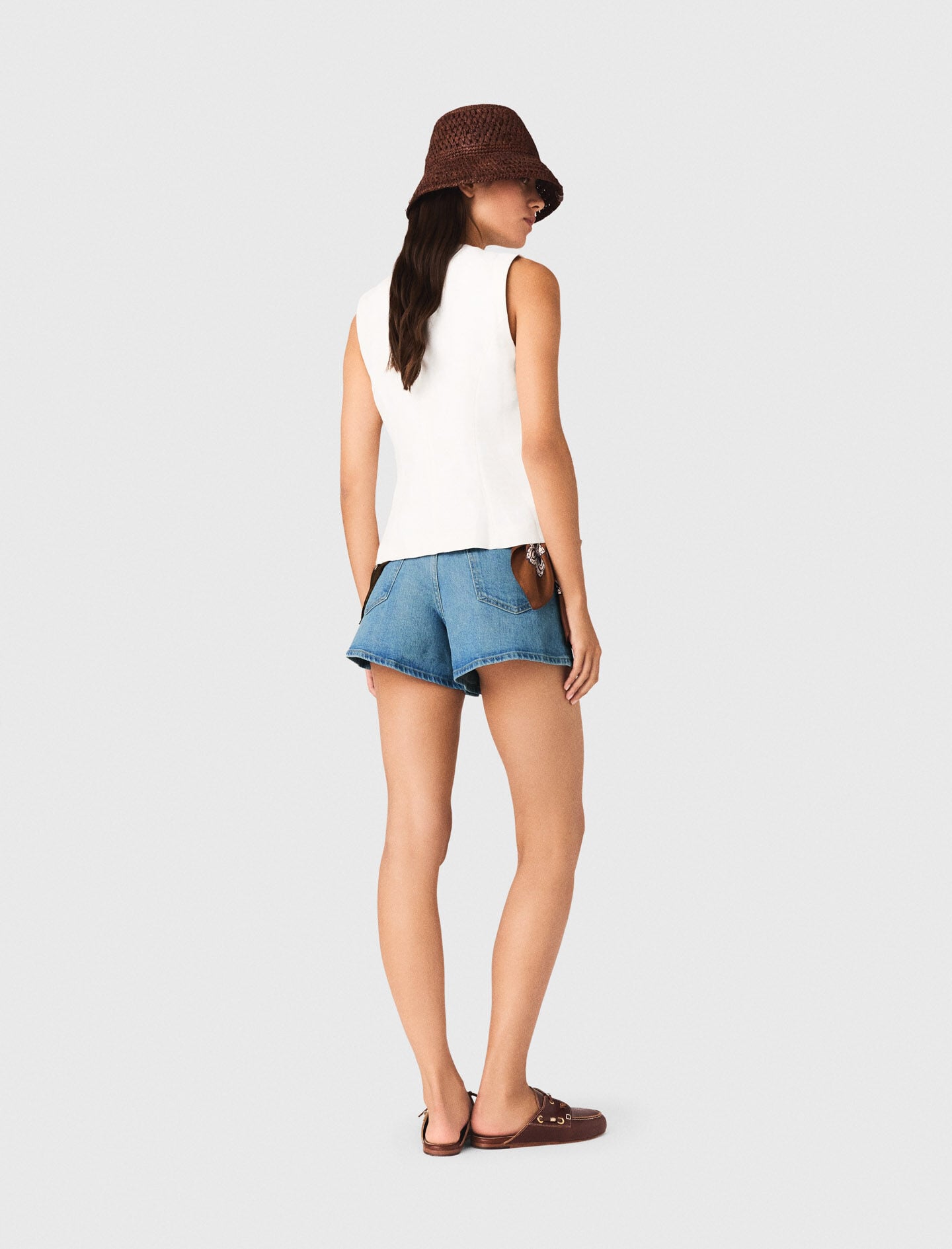 Maje Embroidered linen-blend jacket