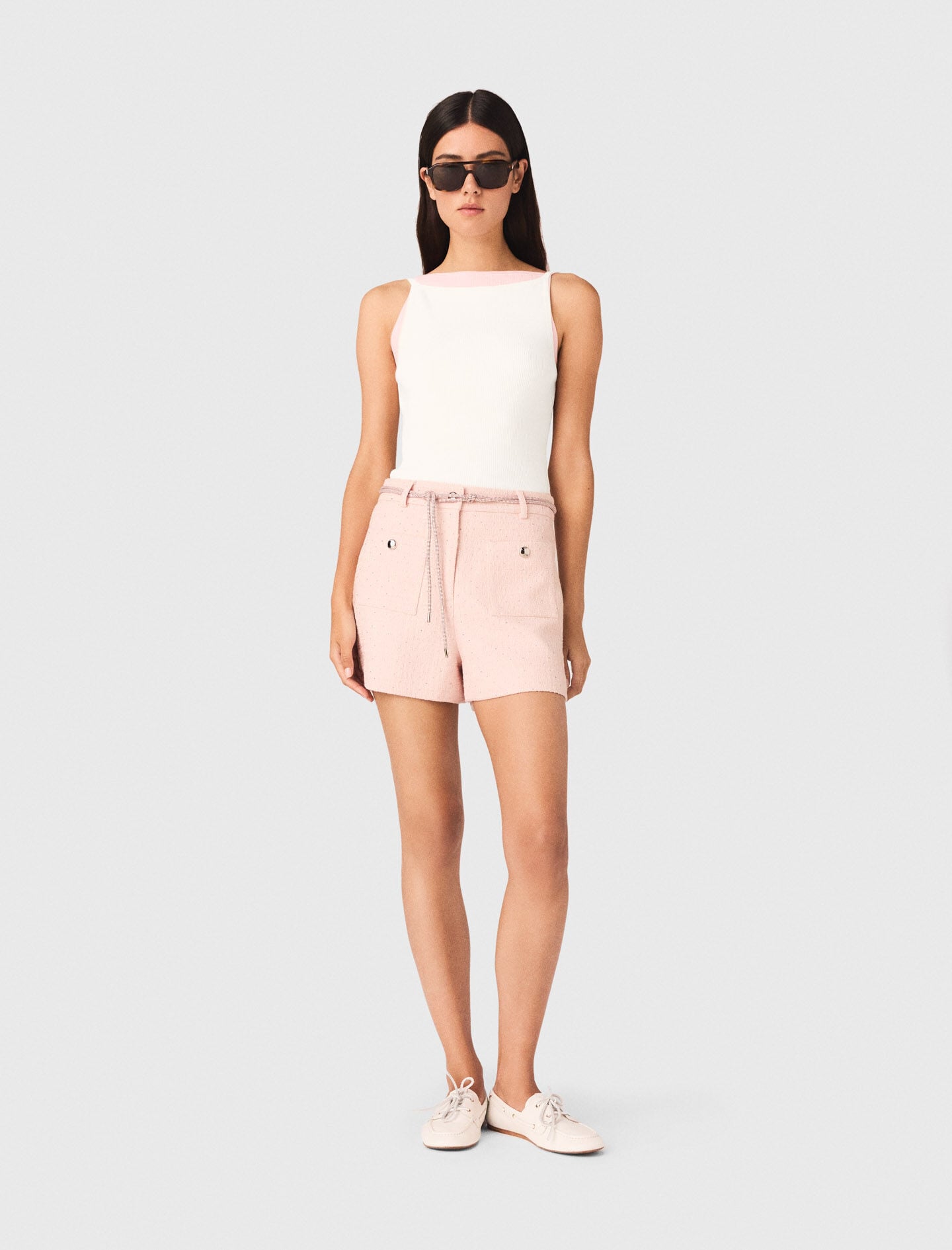 Maje High straight-neck top